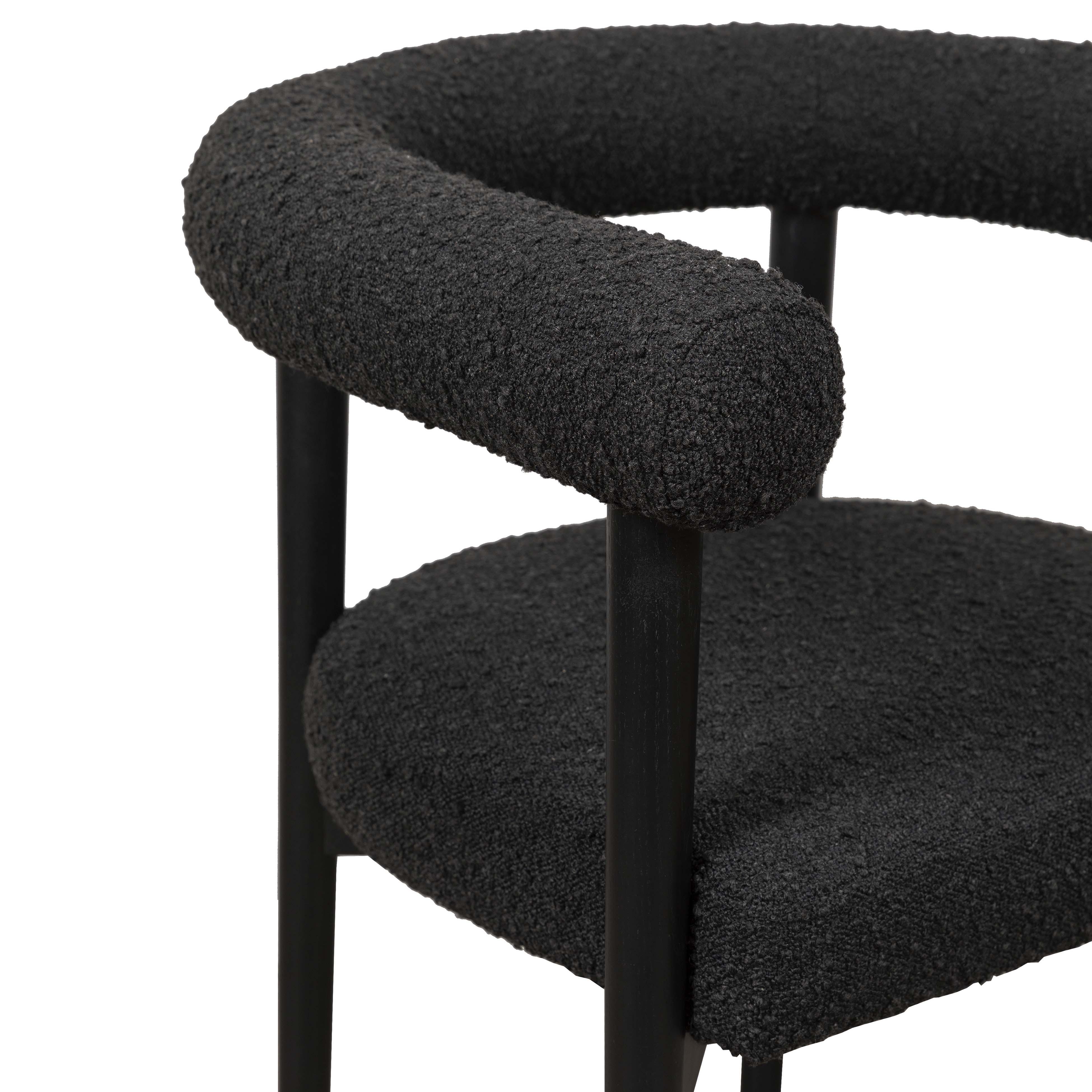 Spara Black Boucle Dining Chair - UK