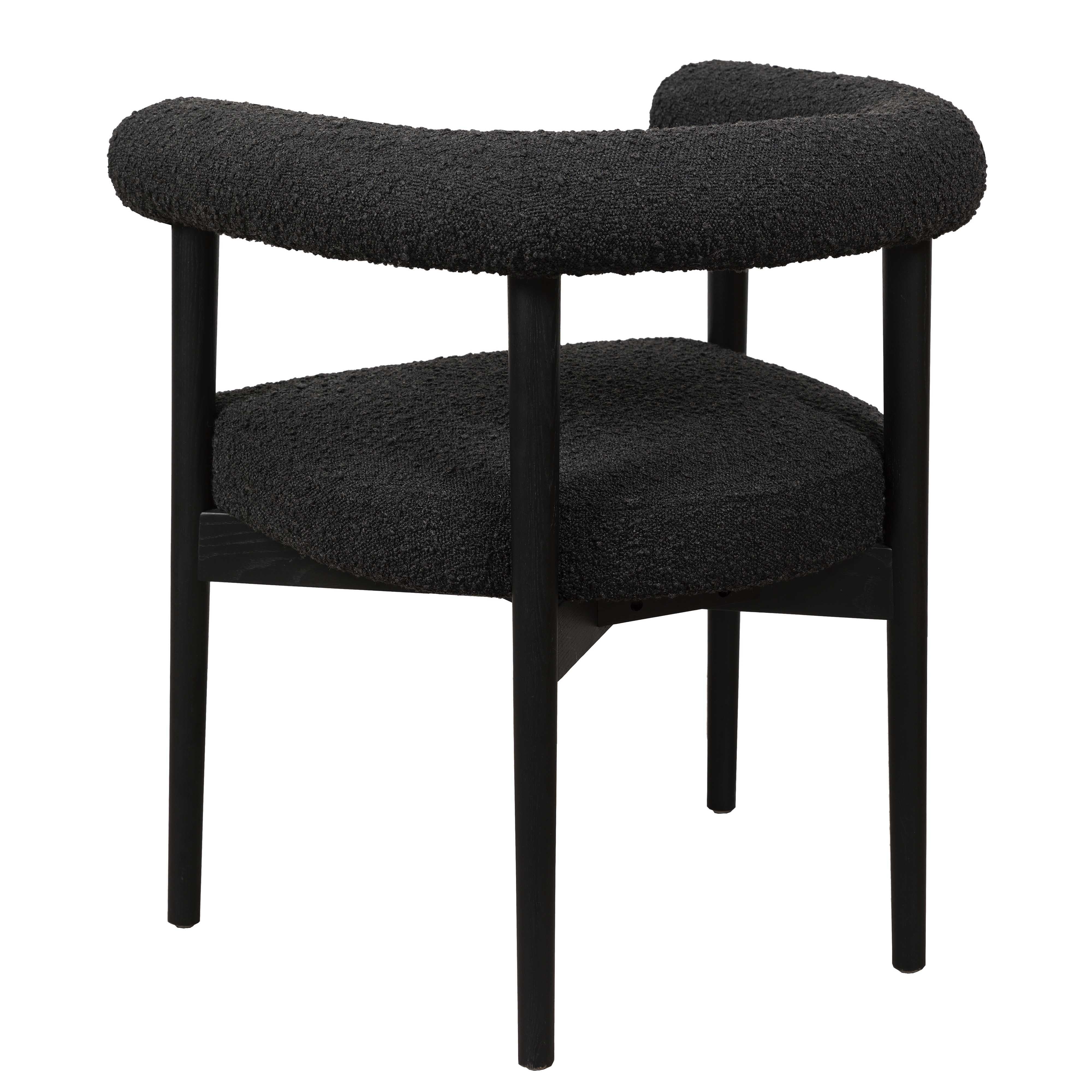 Spara Black Boucle Dining Chair - UK
