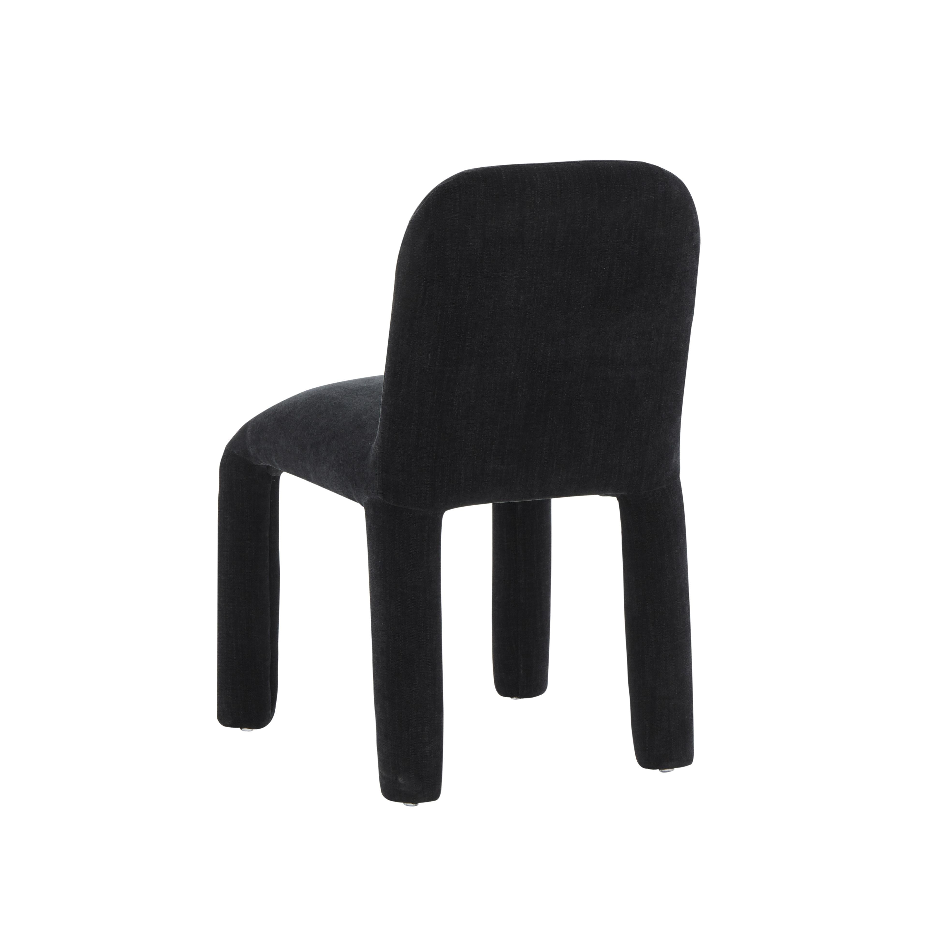 Georgia Midnight Black Chenille Dining Chair - UK