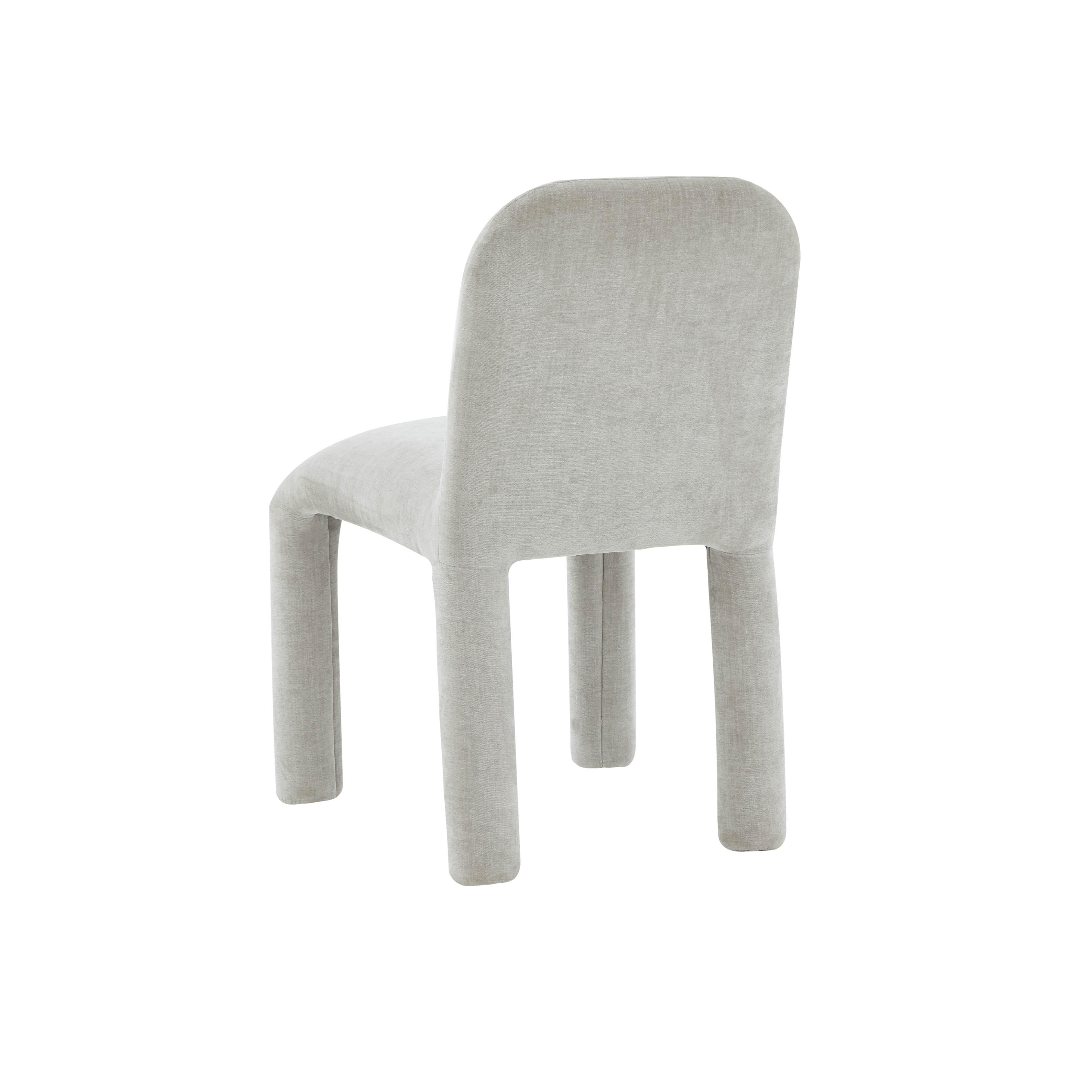 Georgia Light Grey Chenille Dining Chair - UK