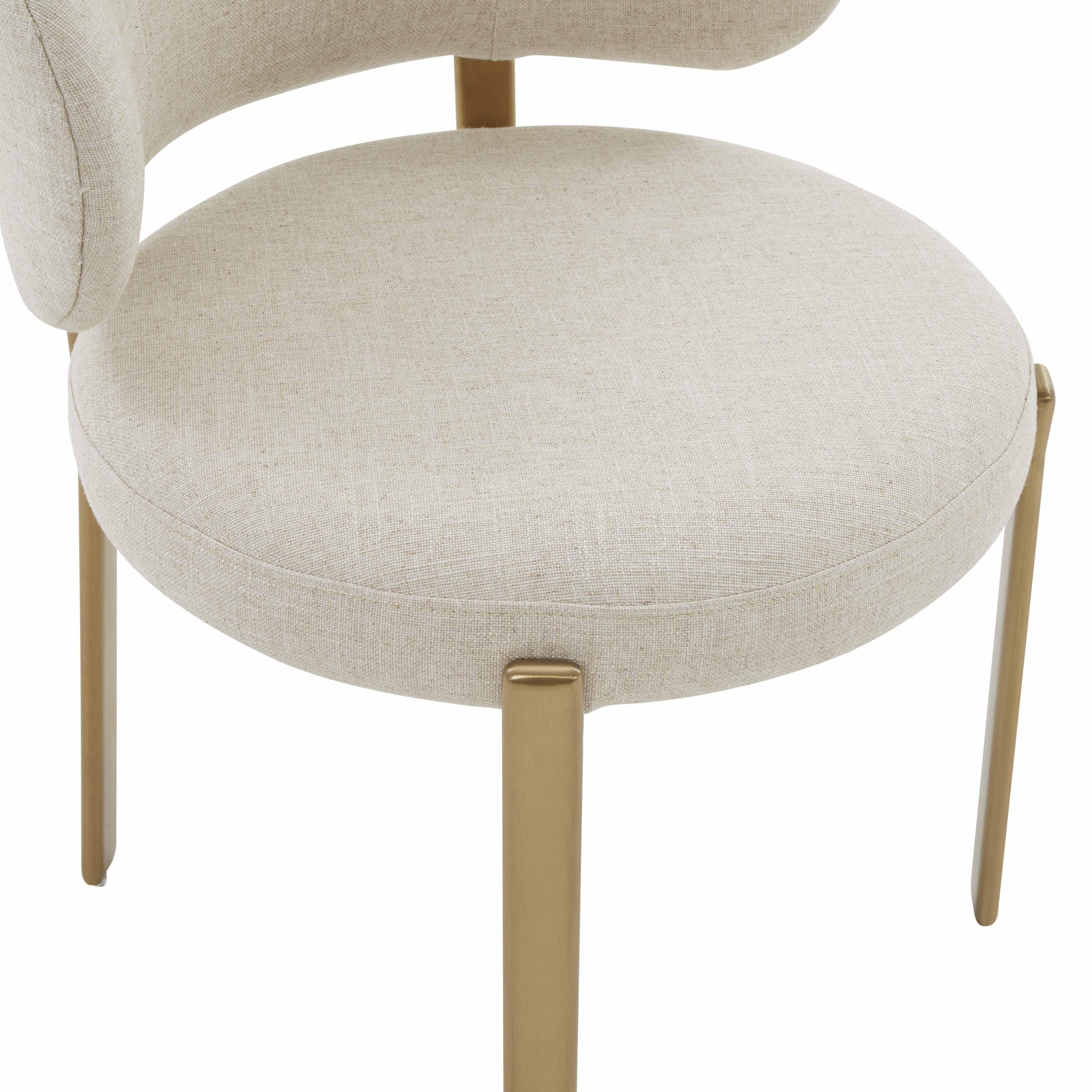 Margaret Cream Performance Linen Dining Chair - UK