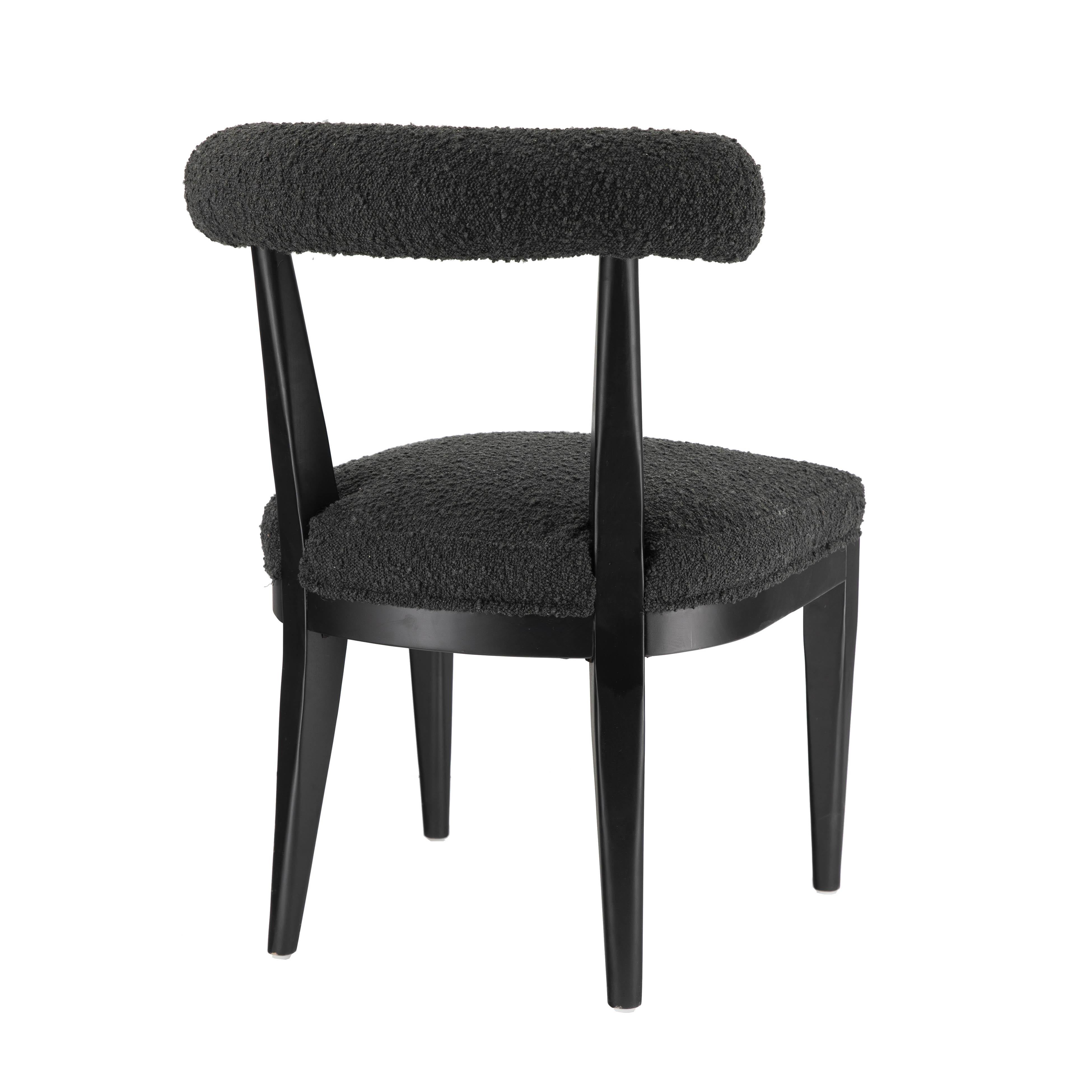 Palla Black Boucle Dining Chair - UK