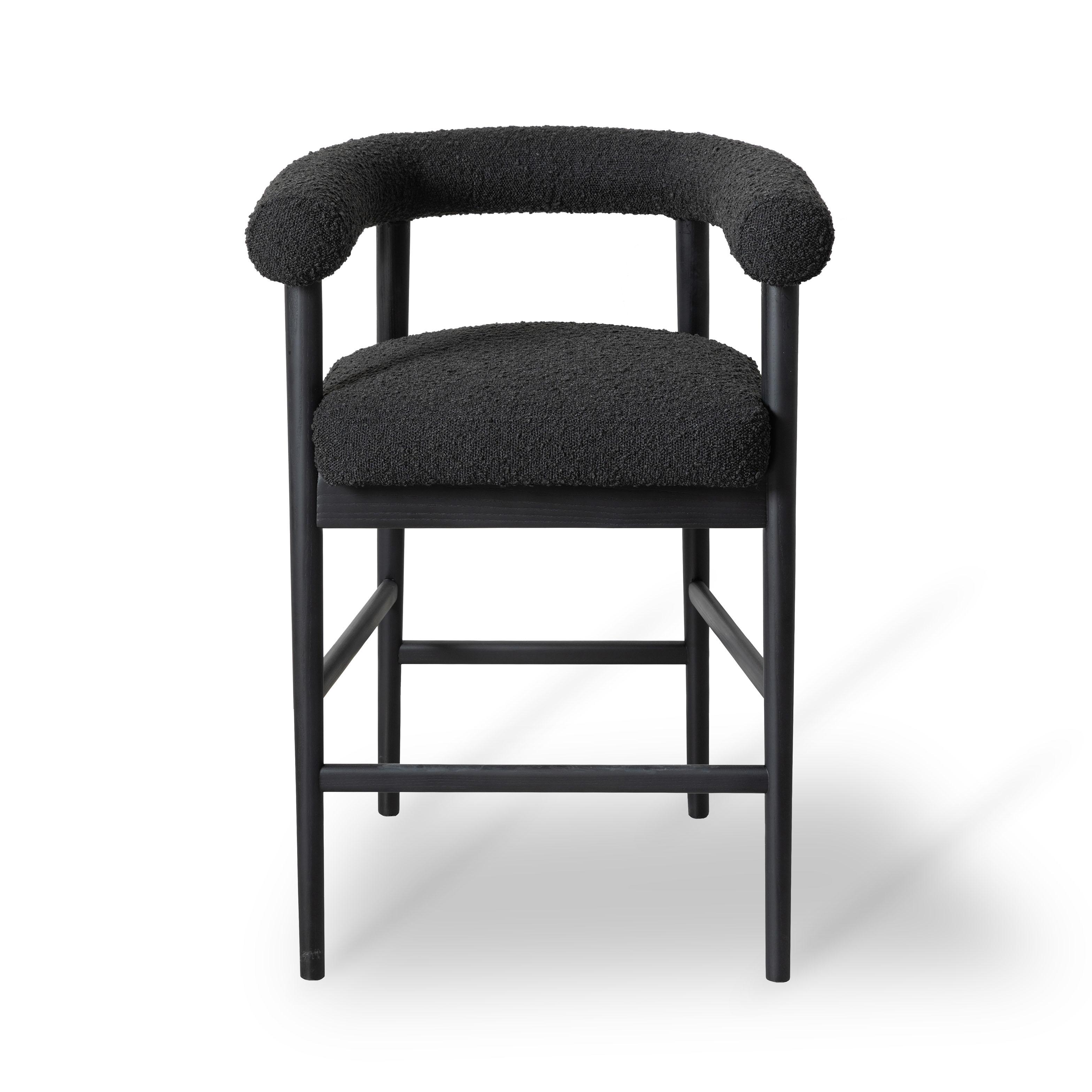 Spara Black Boucle Counter Stool - UK