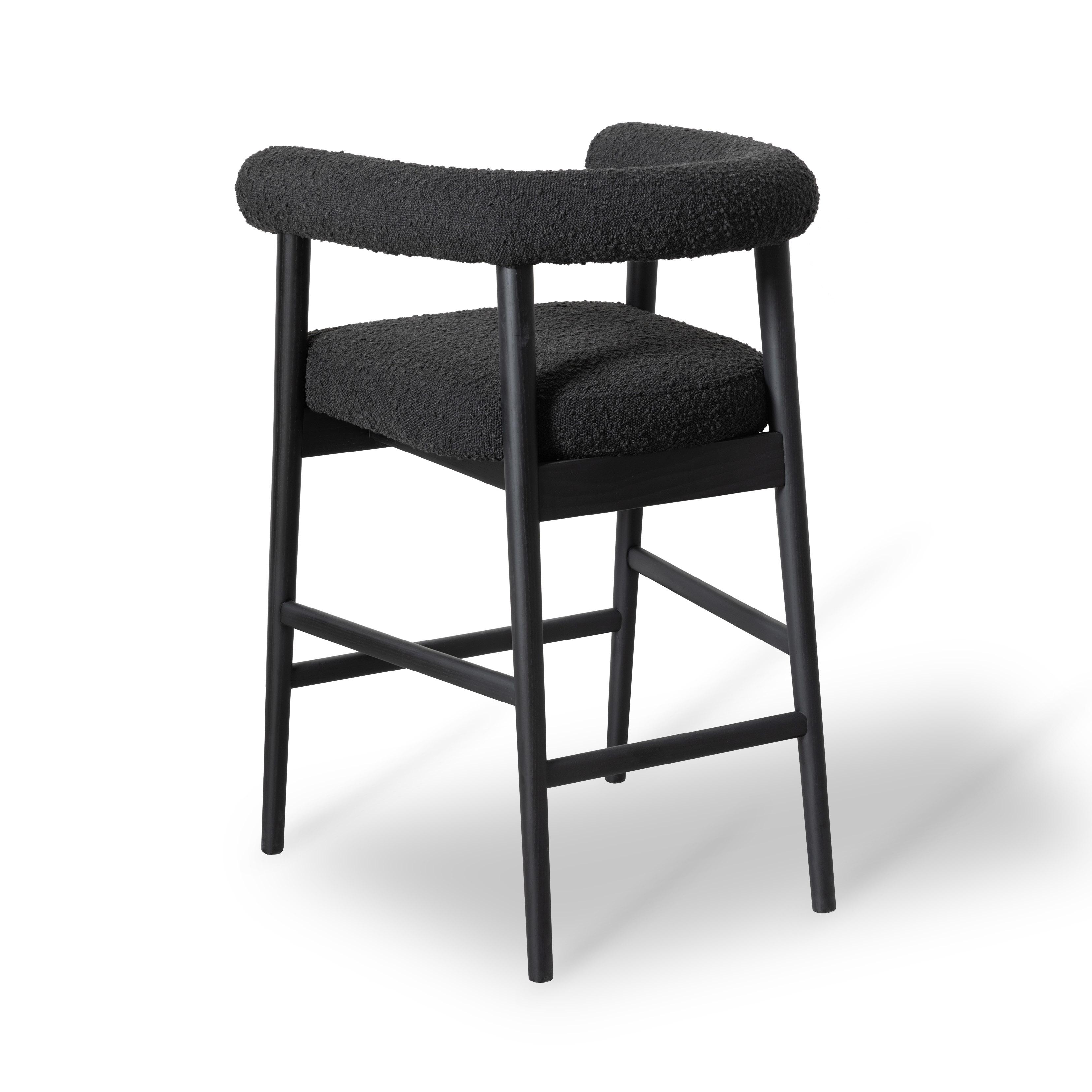 Spara Black Boucle Counter Stool - UK
