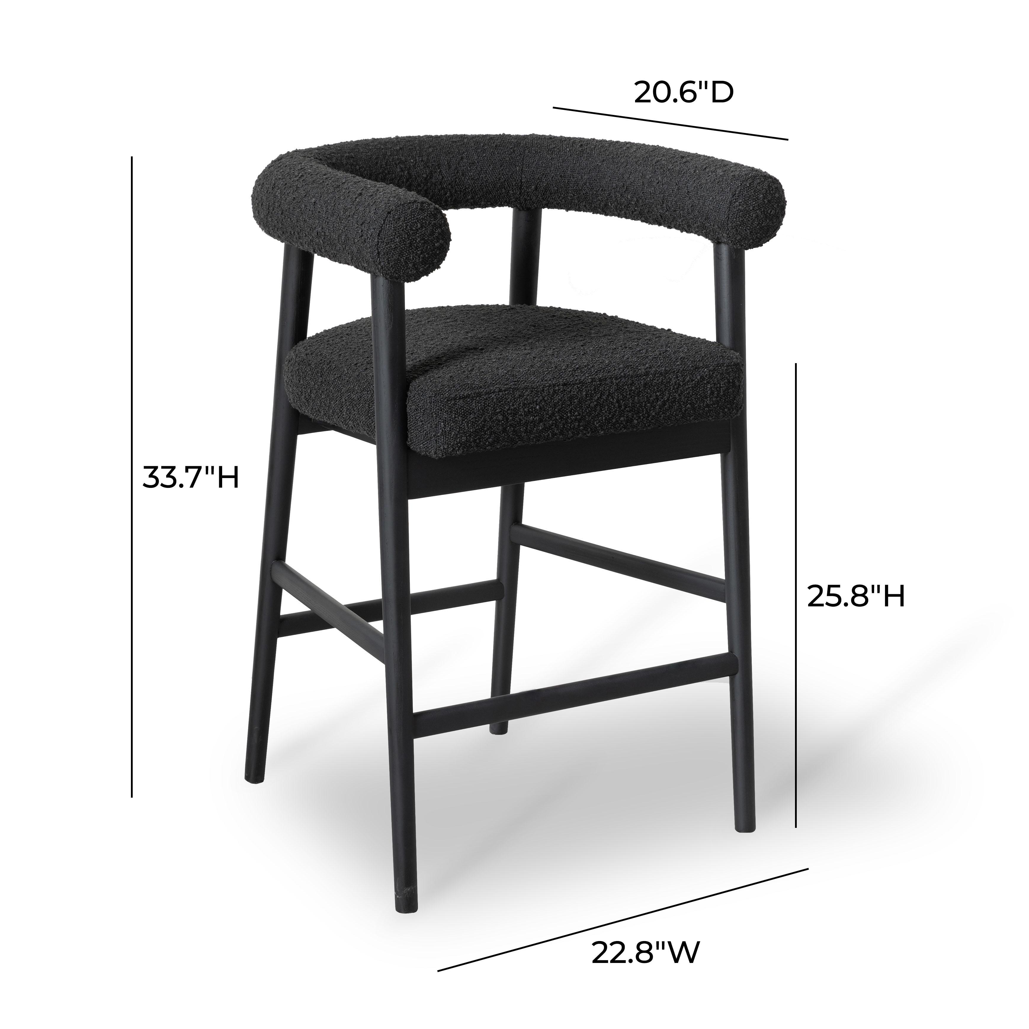 Spara Black Boucle Counter Stool - UK