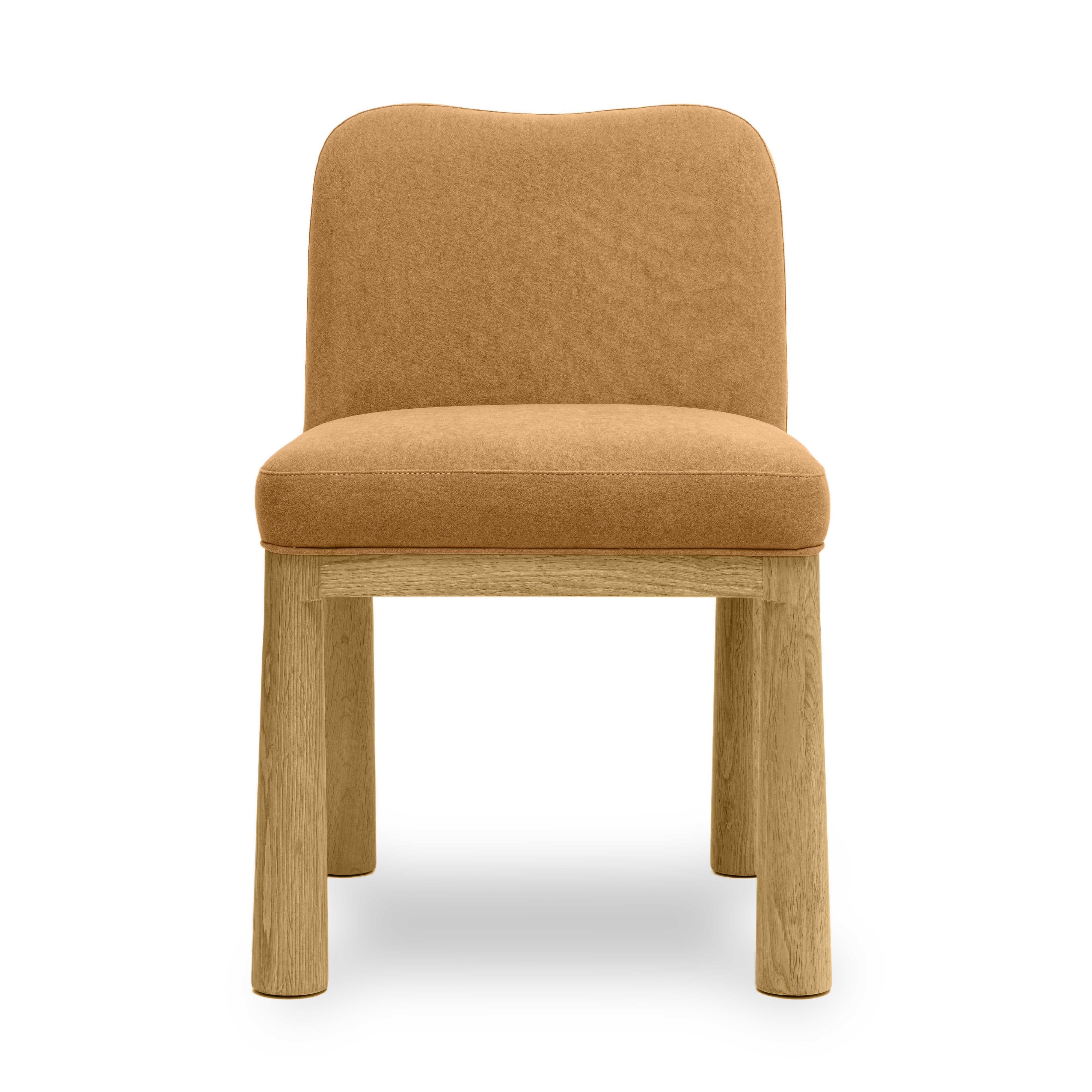Tiara Cognac Performance Velvet Oak Dining Chair