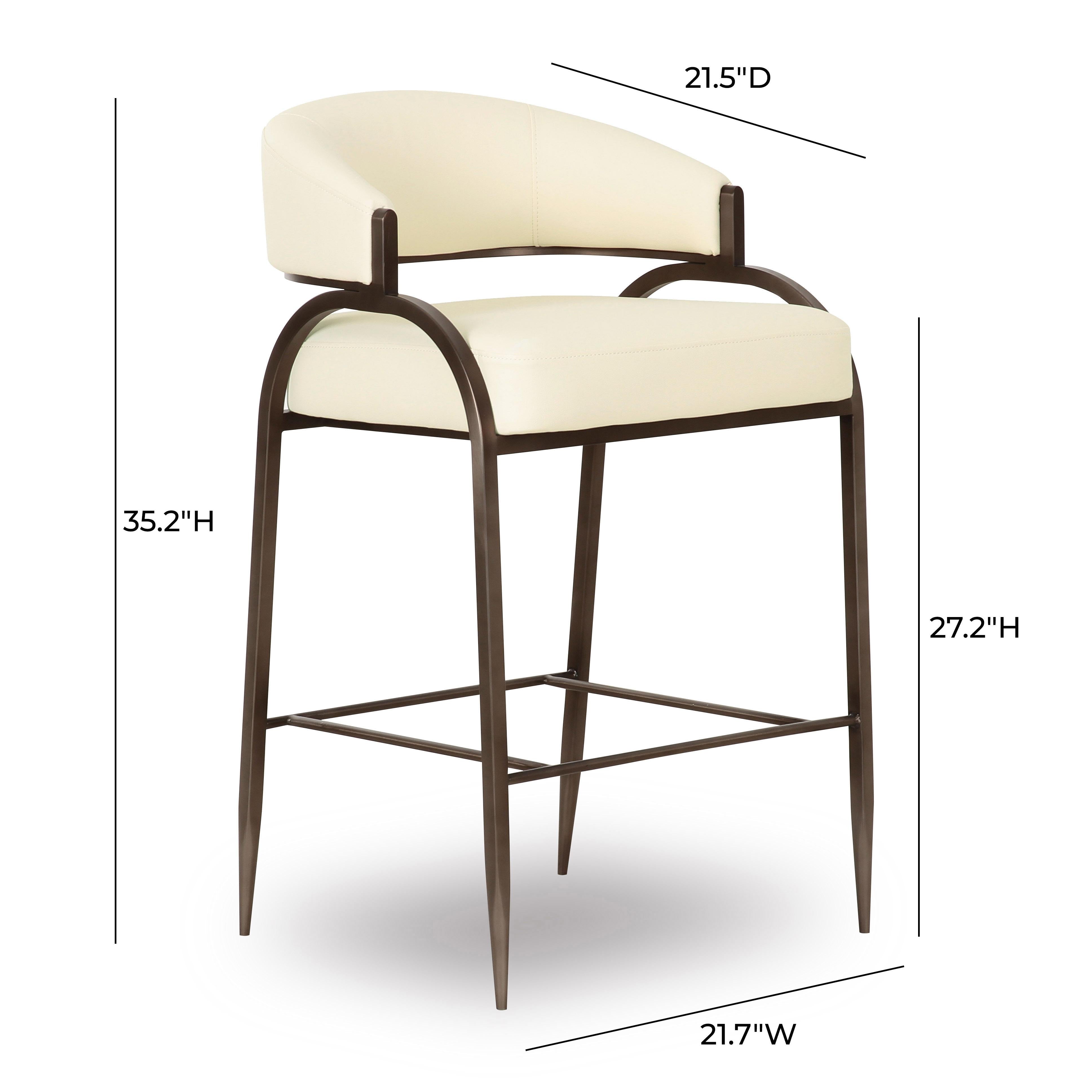Tatum Cream Performance Vegan Leather Counter Stool