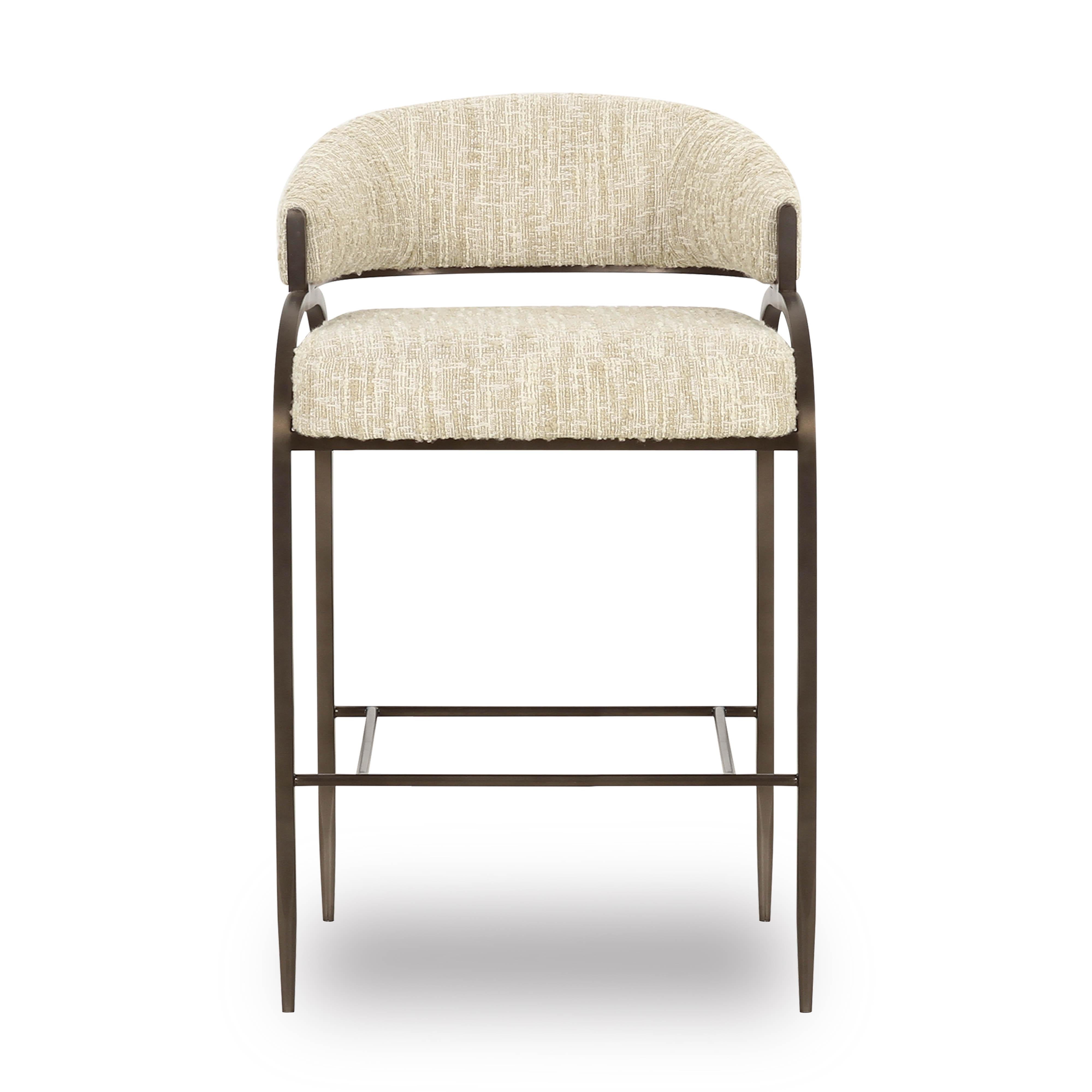 Tatum Cream Textured Performance Boucle Counter Stool