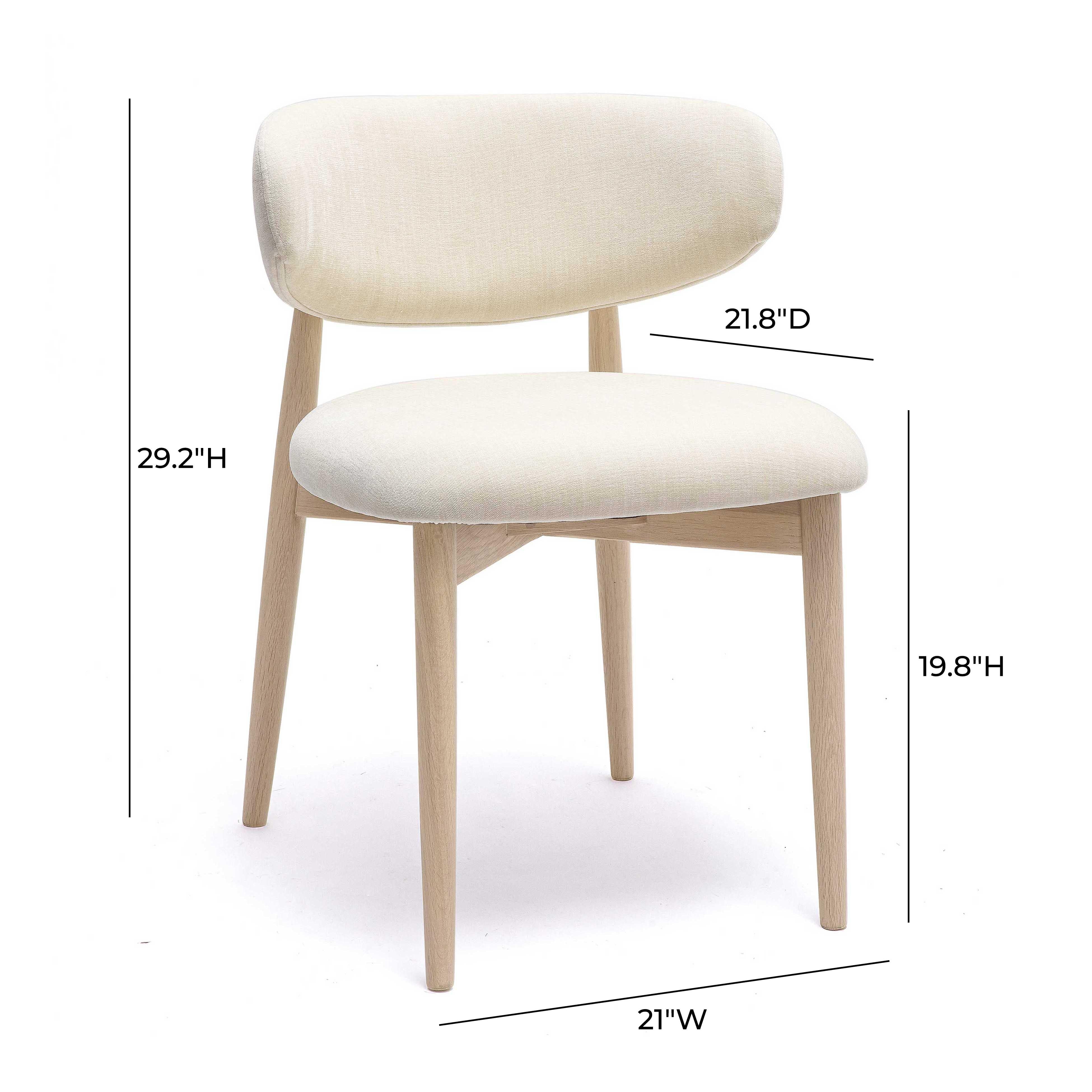 Zinea Cream Performance Textured Velvet Dining Chair