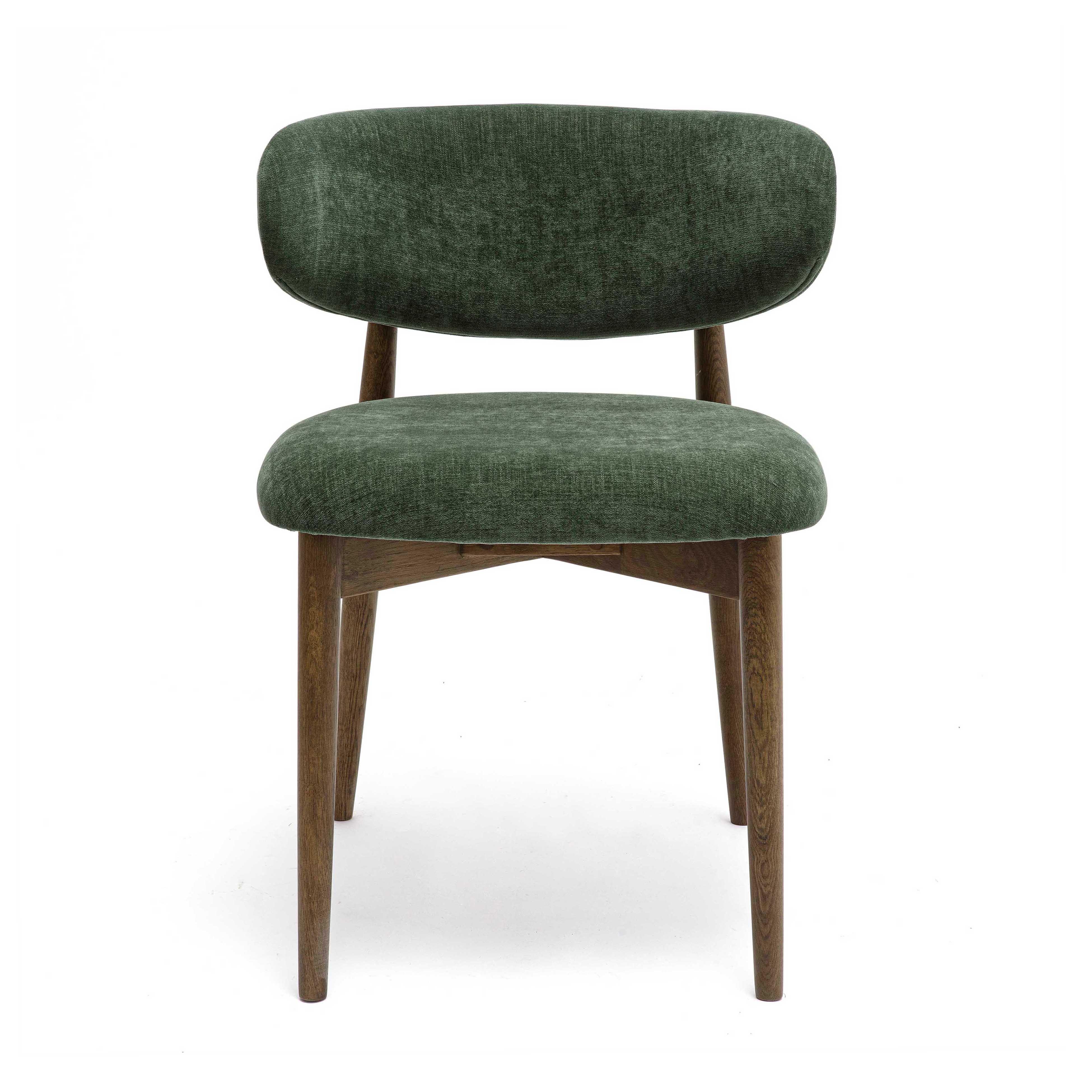 Zinea Forest Green Performance Textured Velvet Dining Chair