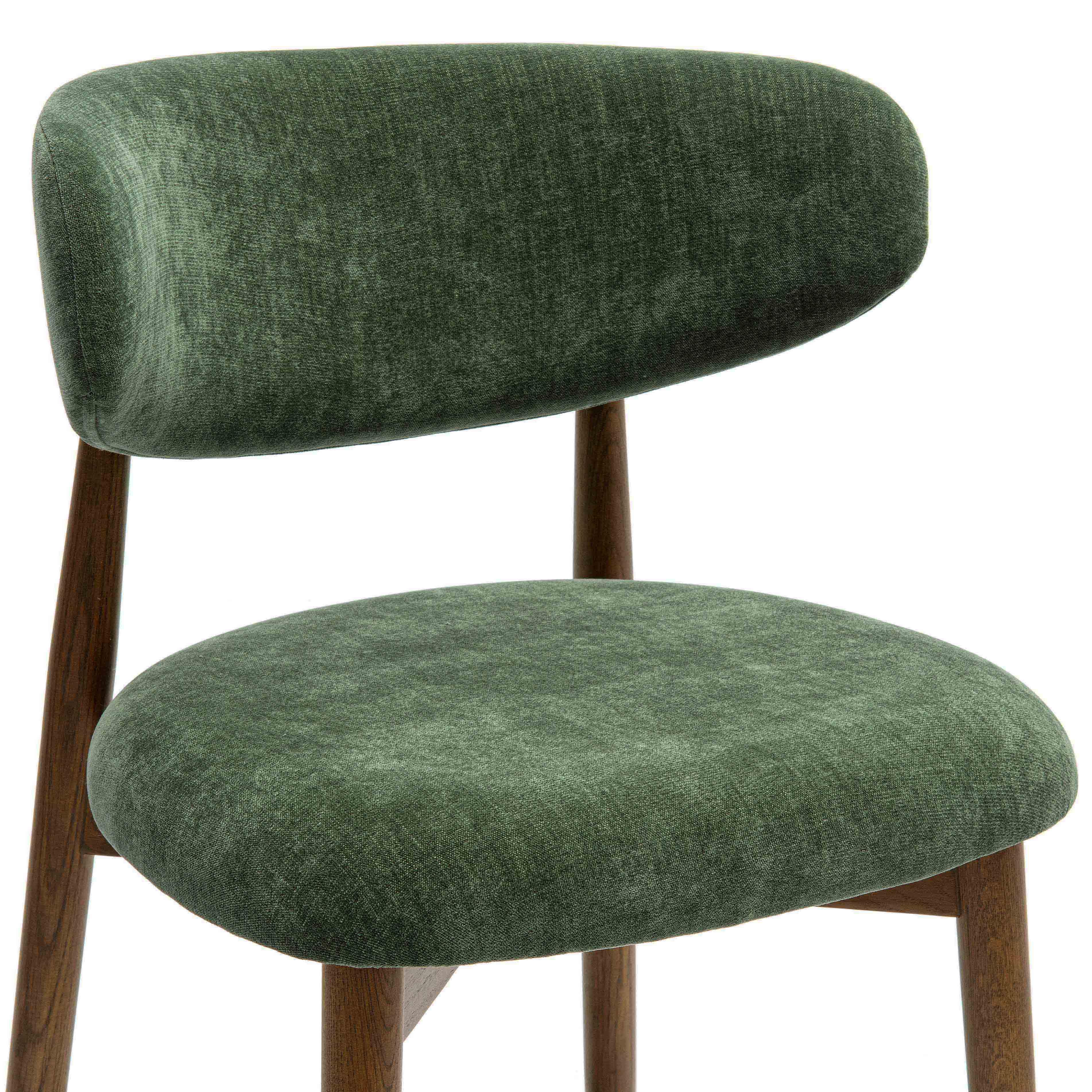Zinea Forest Green Performance Textured Velvet Dining Chair
