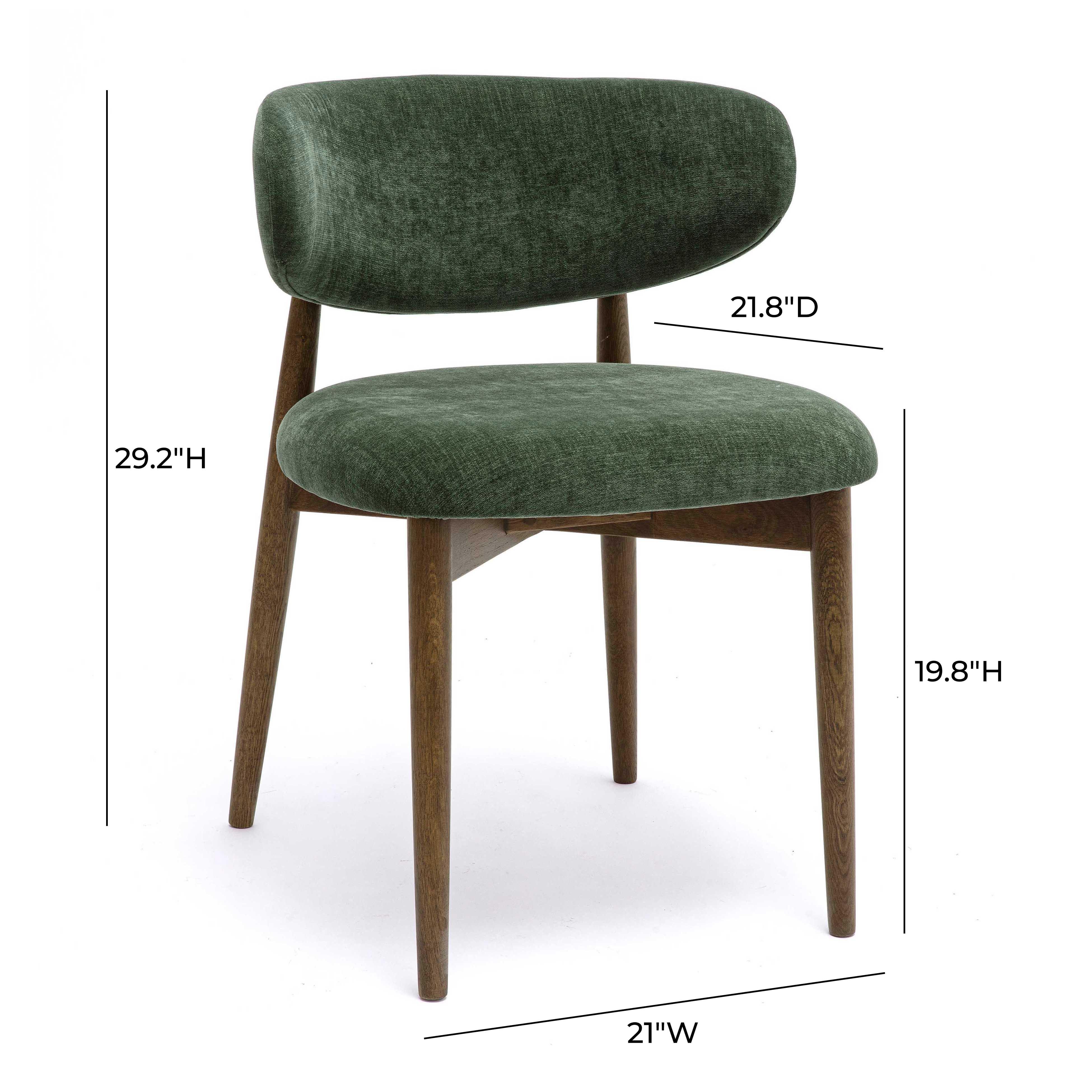 Zinea Forest Green Performance Textured Velvet Dining Chair