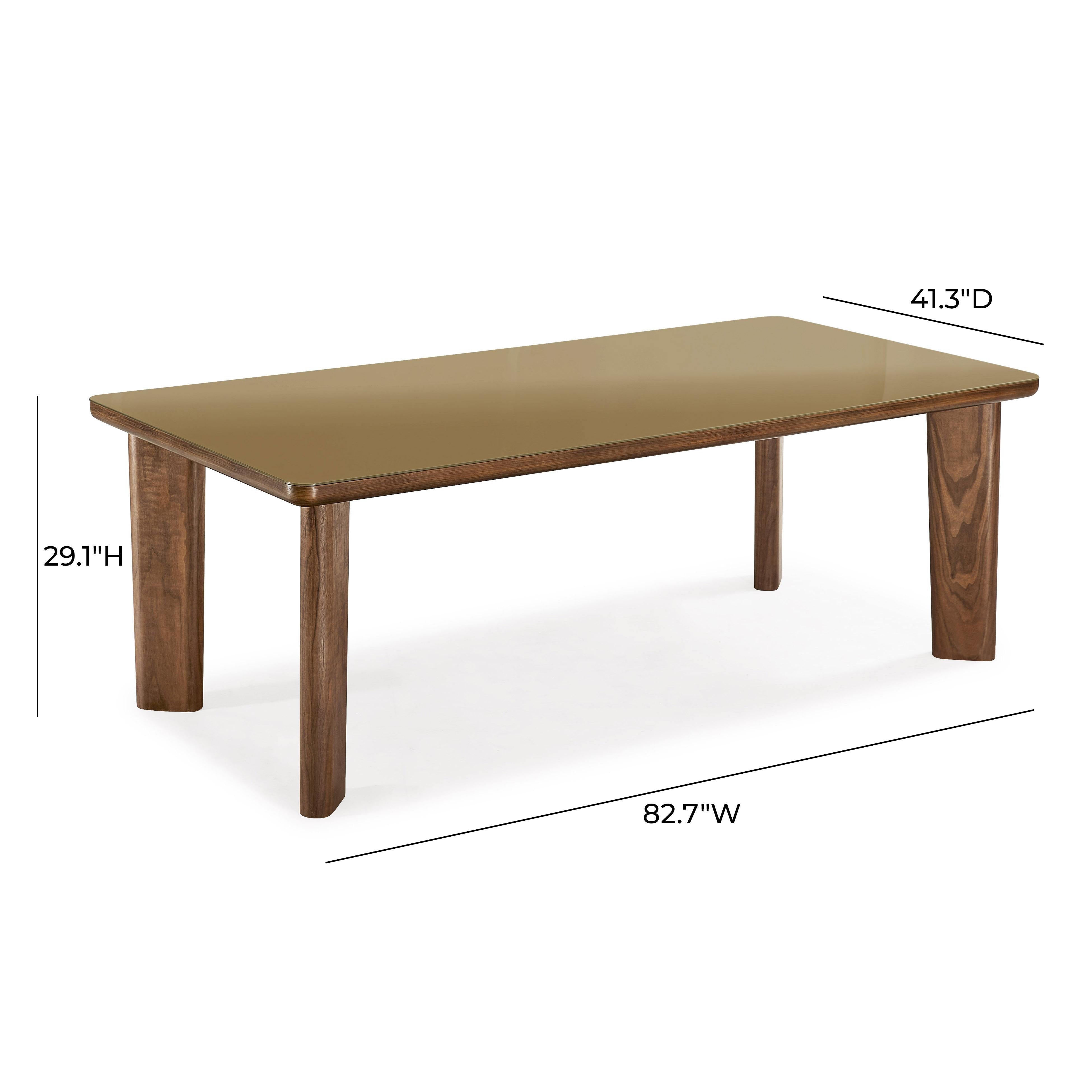 Oani Walnut and Glass Long Dining Table