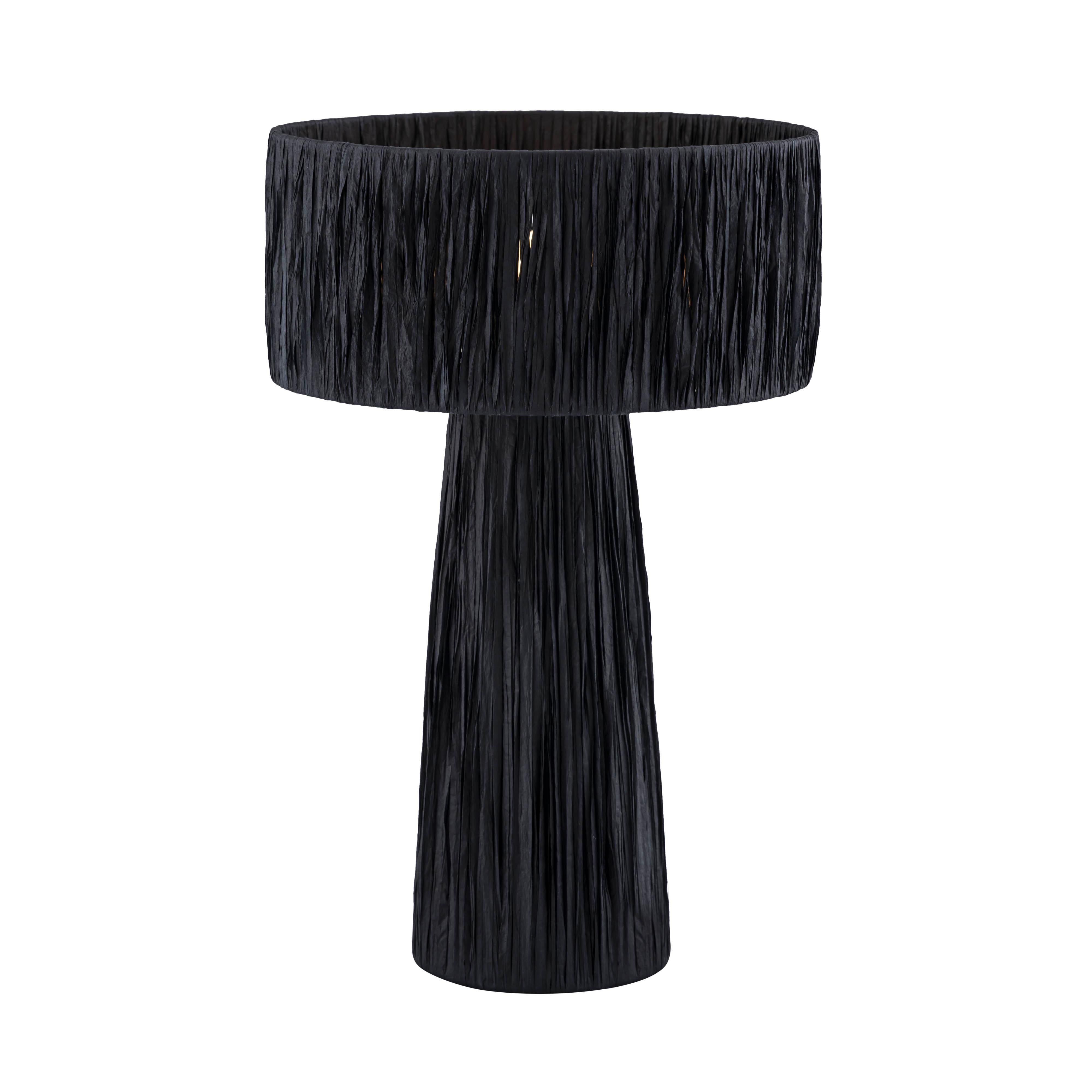 Shelby Raffia Black Table Lamp