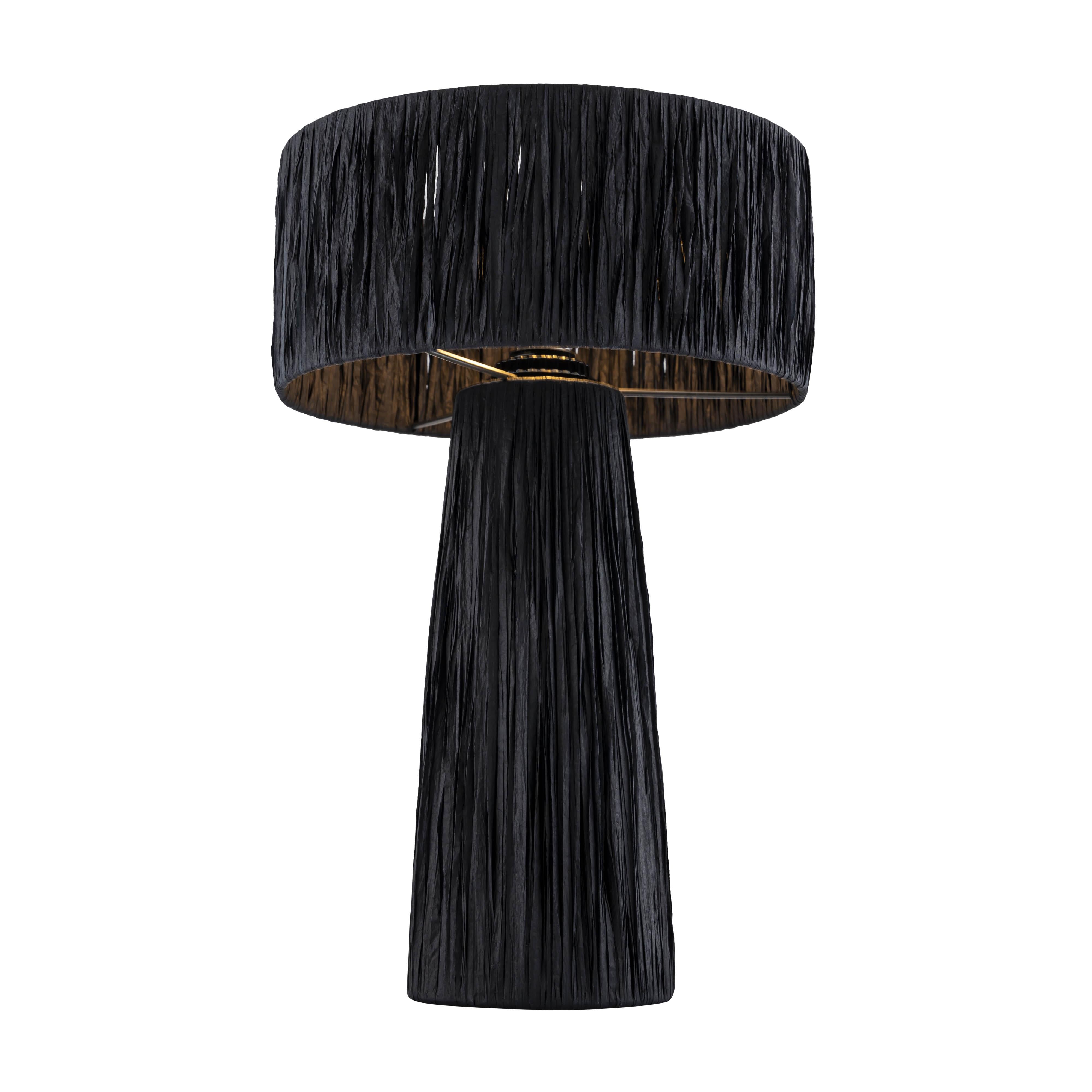 Shelby Raffia Black Table Lamp