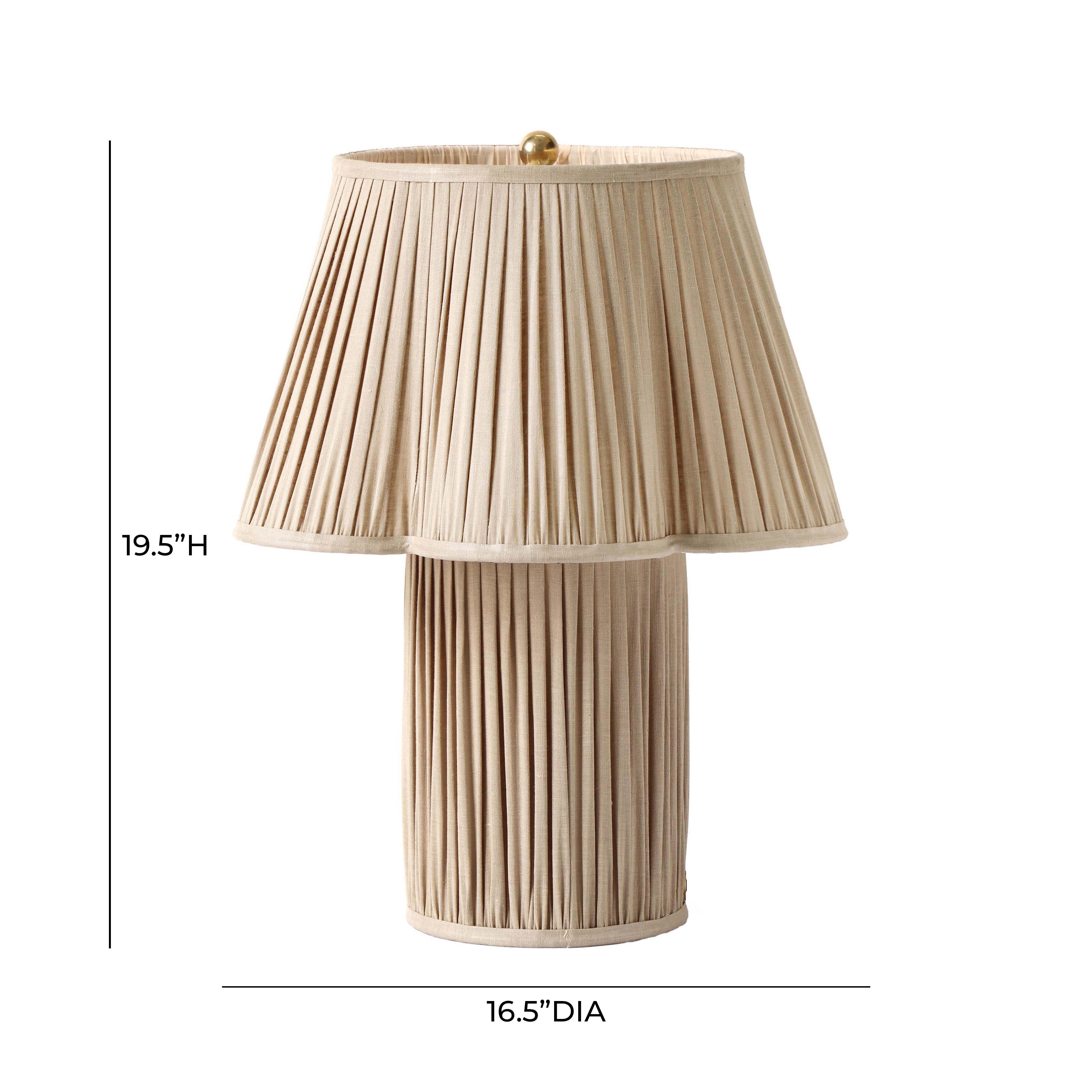 Corrine Beige Linen Table Lamp