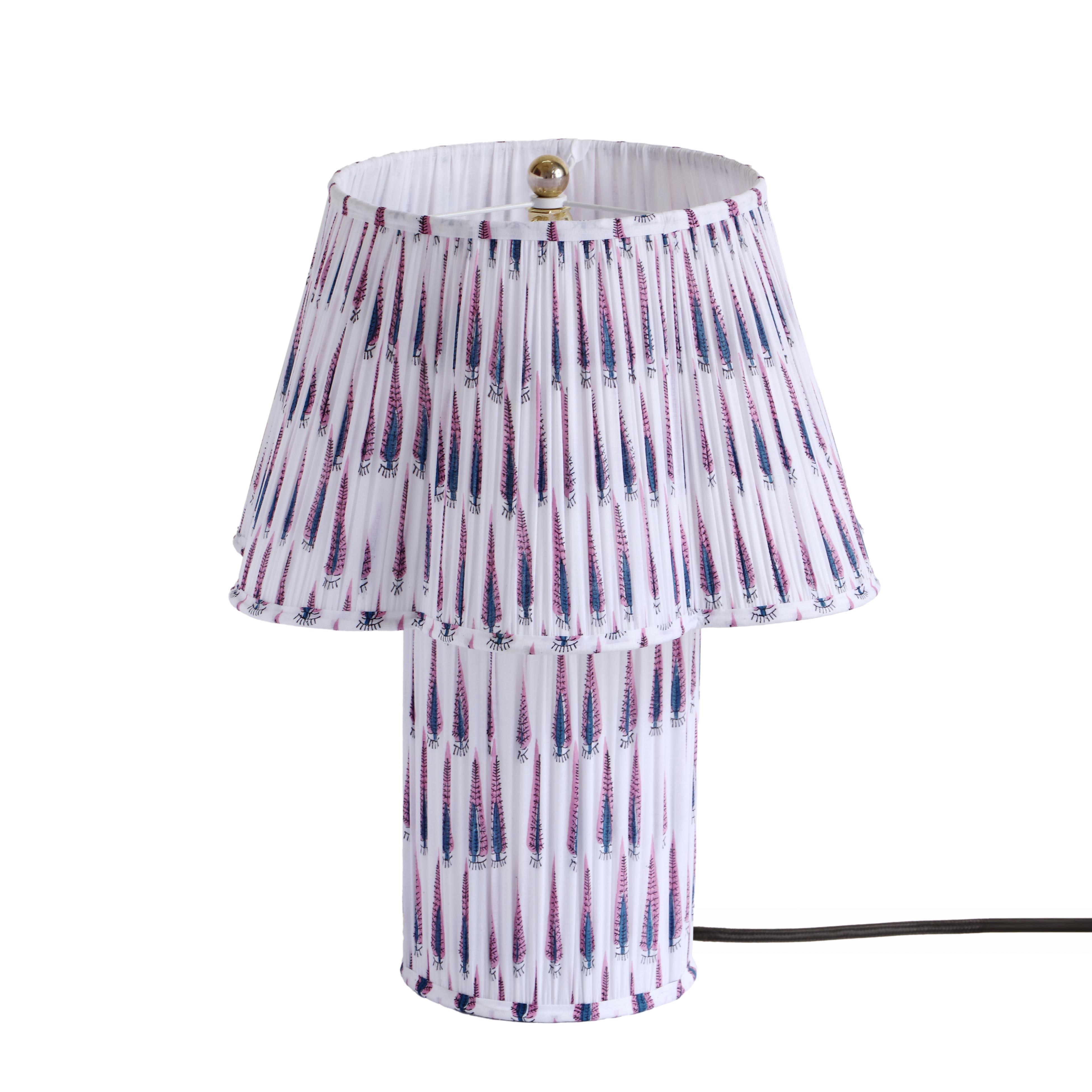 Corrine Purple and White Streaked Cotton Table Lamp