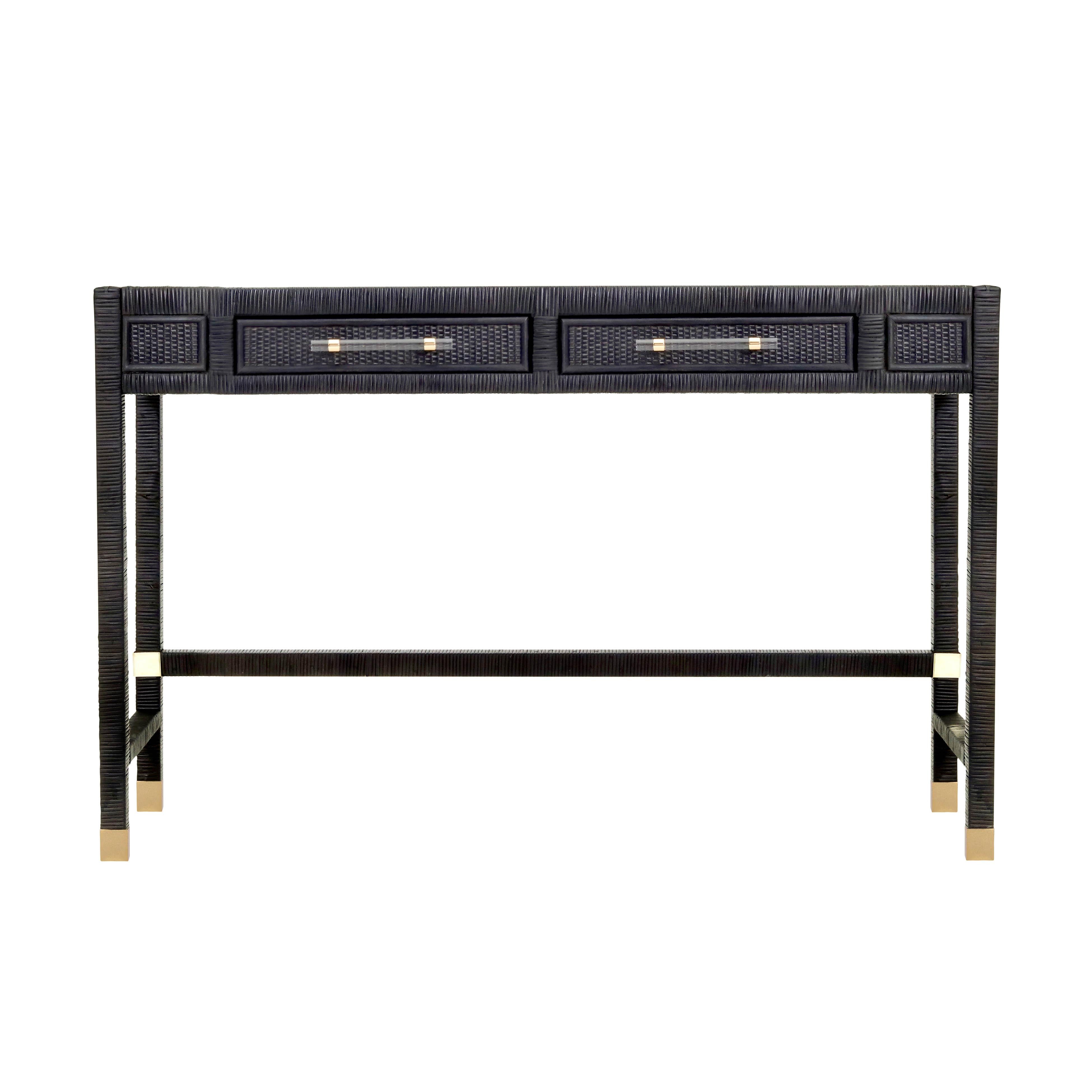 Amara Charcoal Rattan Desk