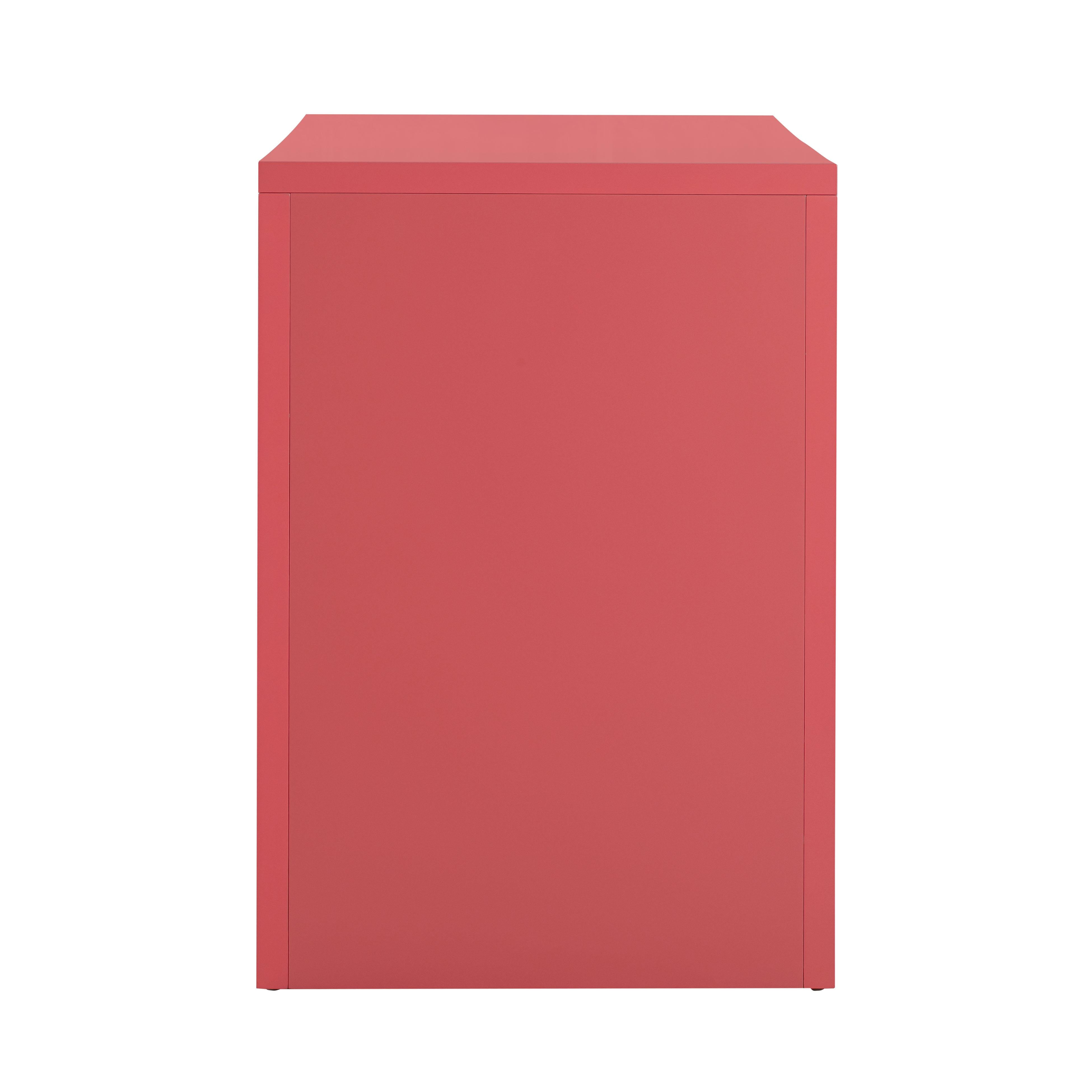 Suzie Coral Pink & Rattan Executive Desk - UK