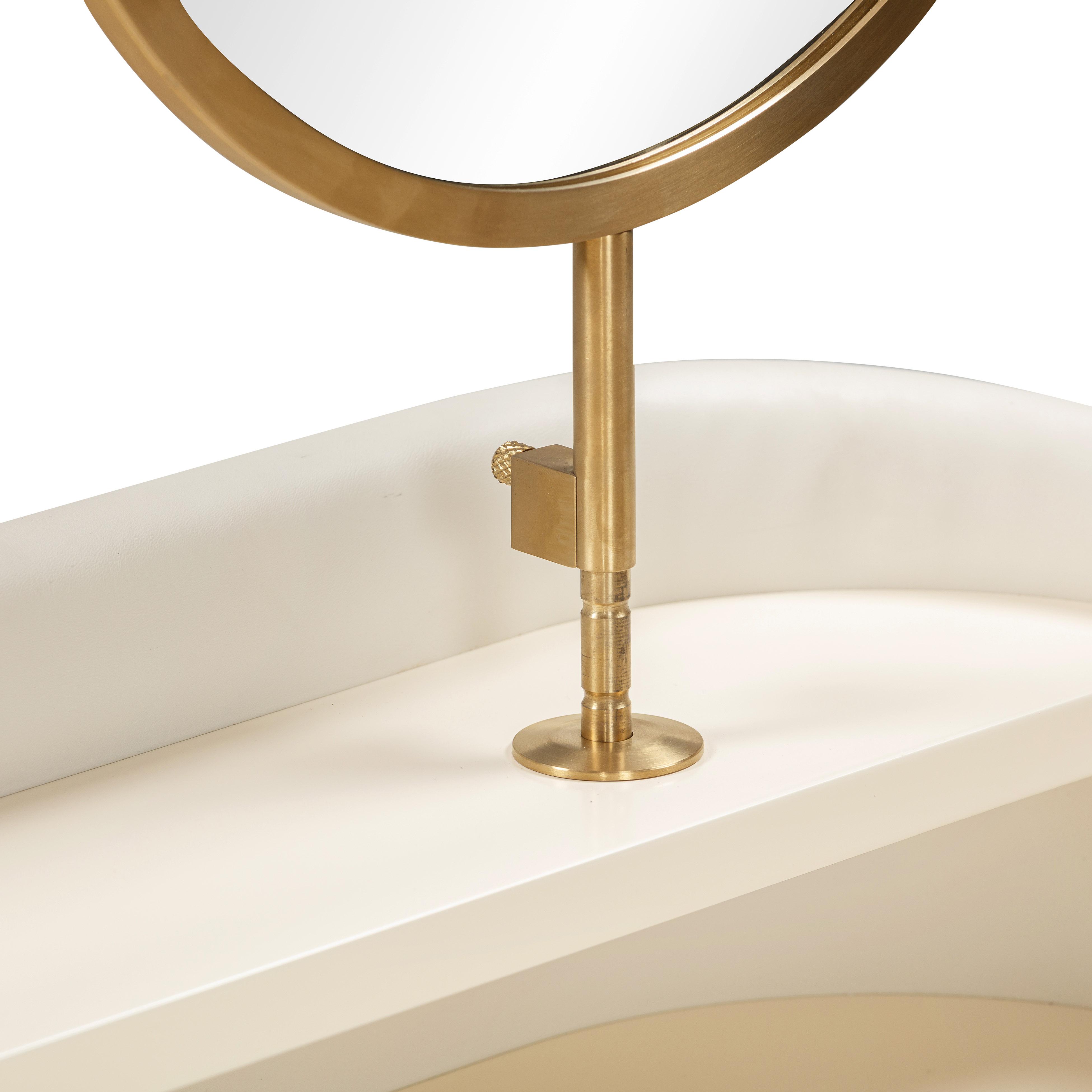 Penelope Cream Vegan Leather Wrapped Vanity Desk - UK