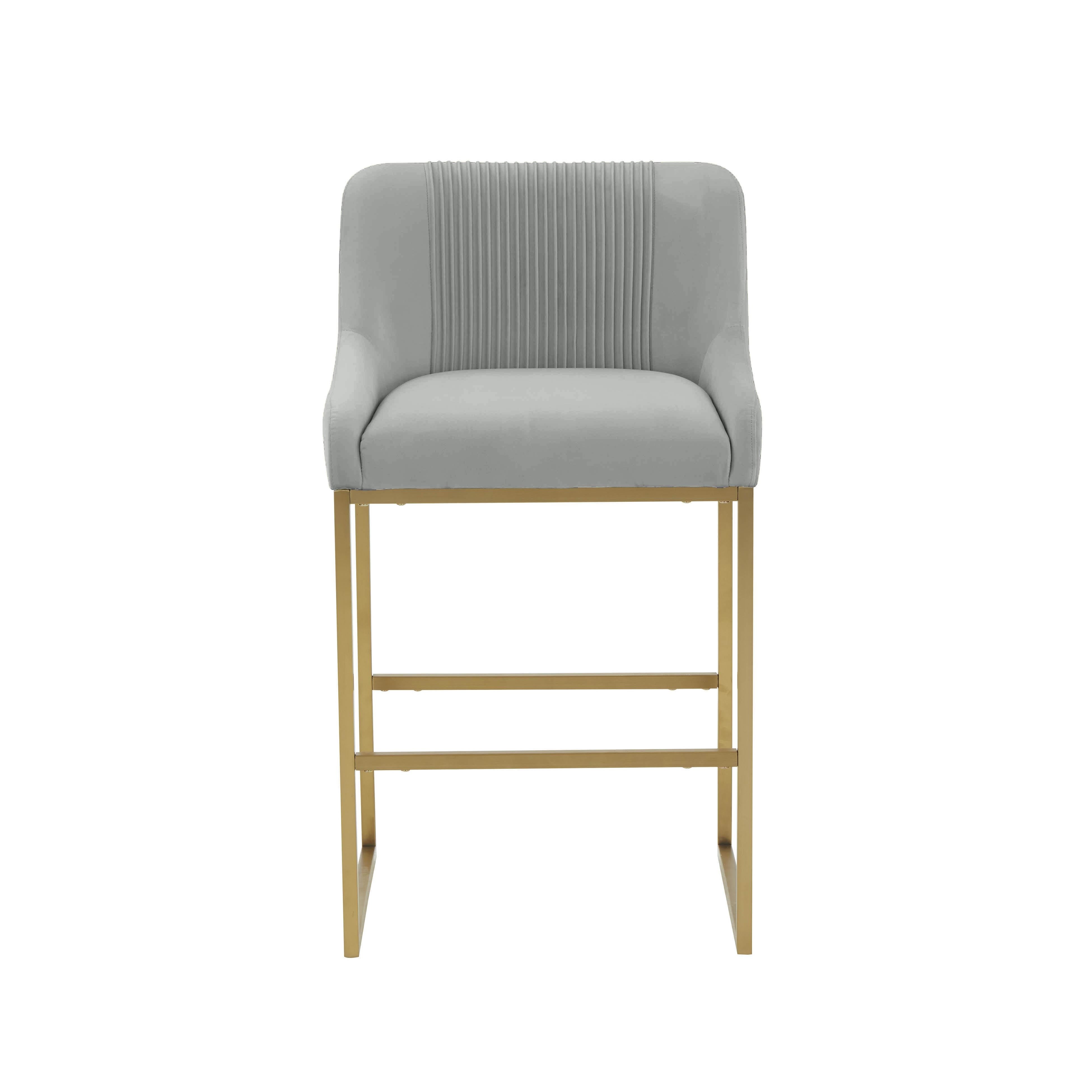 Lisa Grey Pleated Velvet Dining Chair