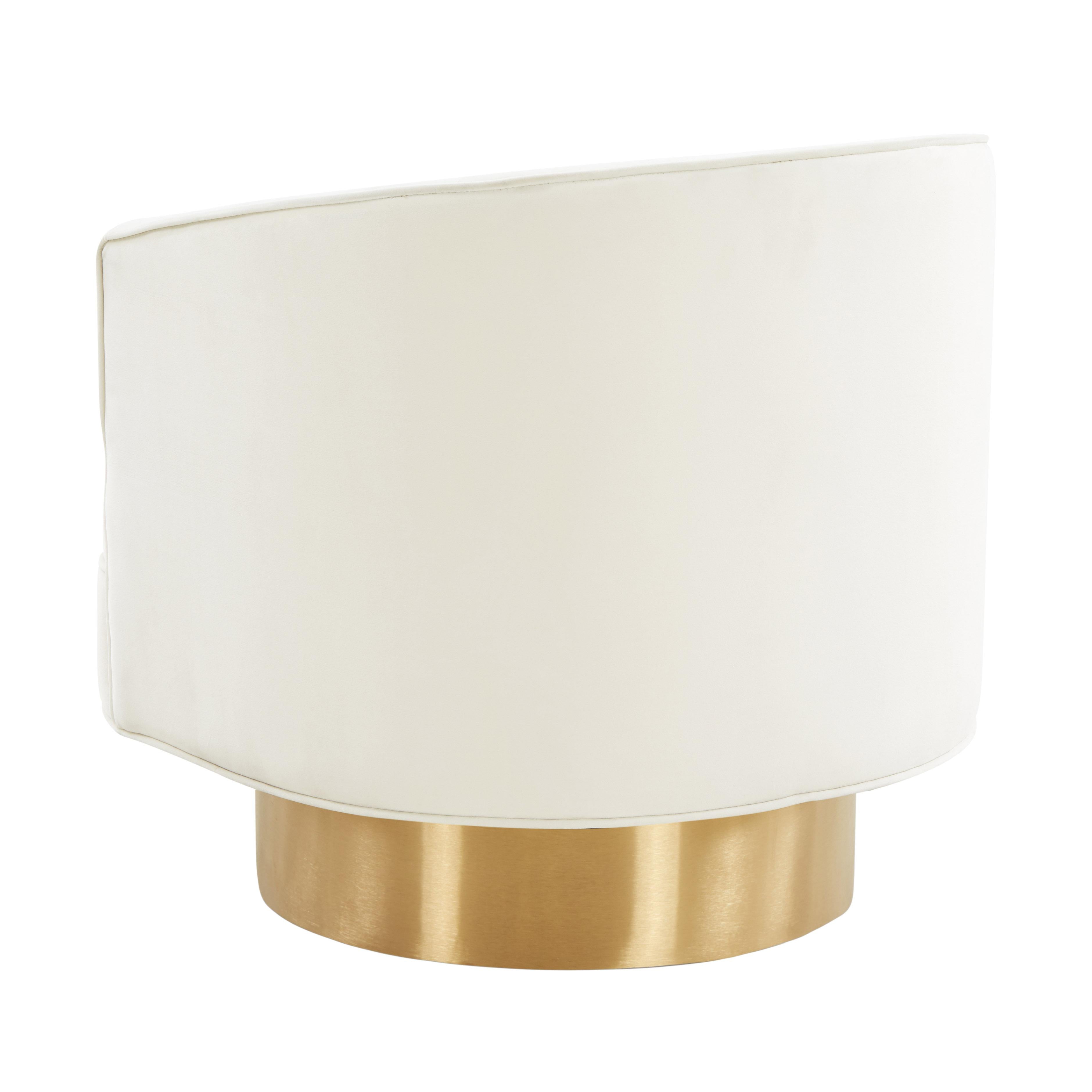 Stella Cream Velvet Swivel Chair - UK