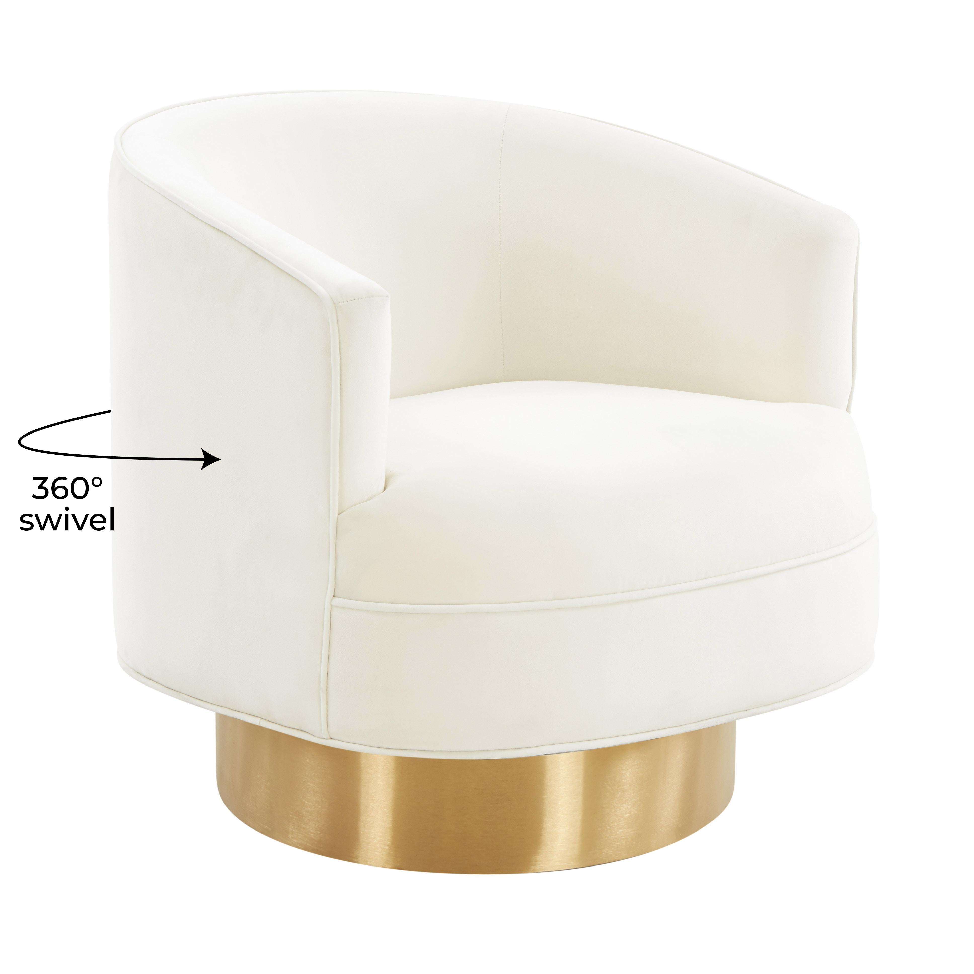 Stella Cream Velvet Swivel Chair - UK