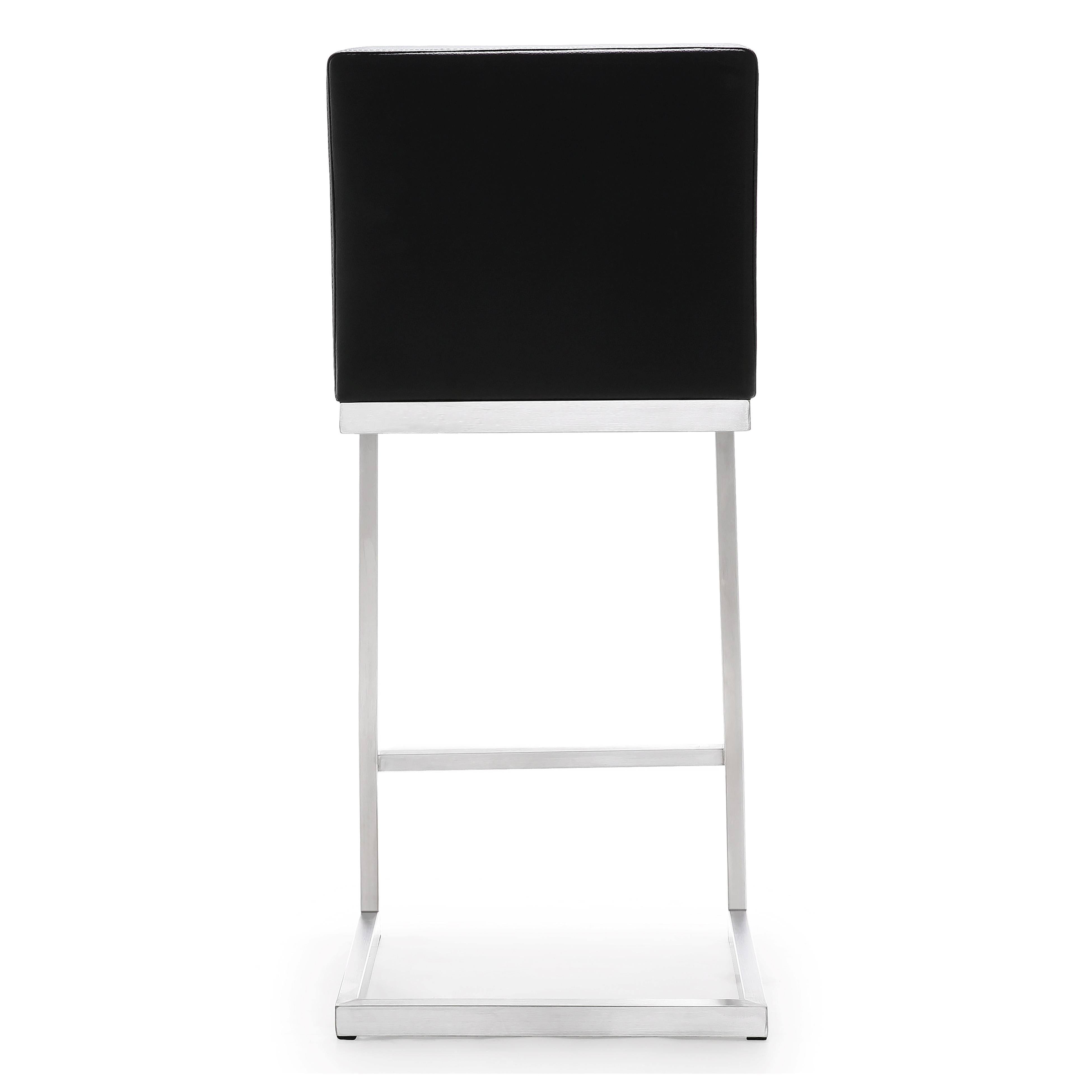 Parma Black Stainless Steel Counter Stool - Set of 2 - UK