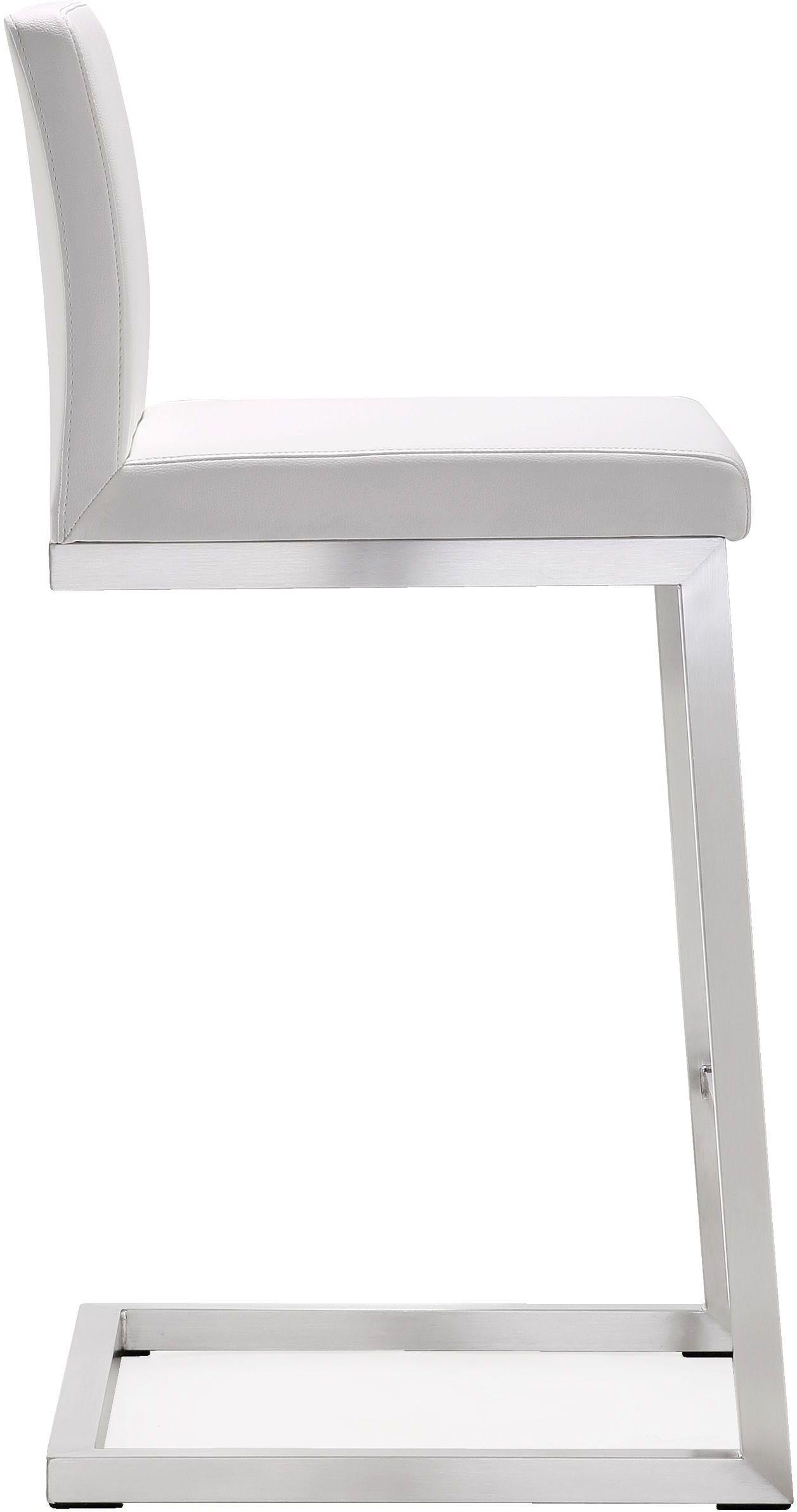Parma White Stainless Steel Counter Stool - Set of 2 - UK