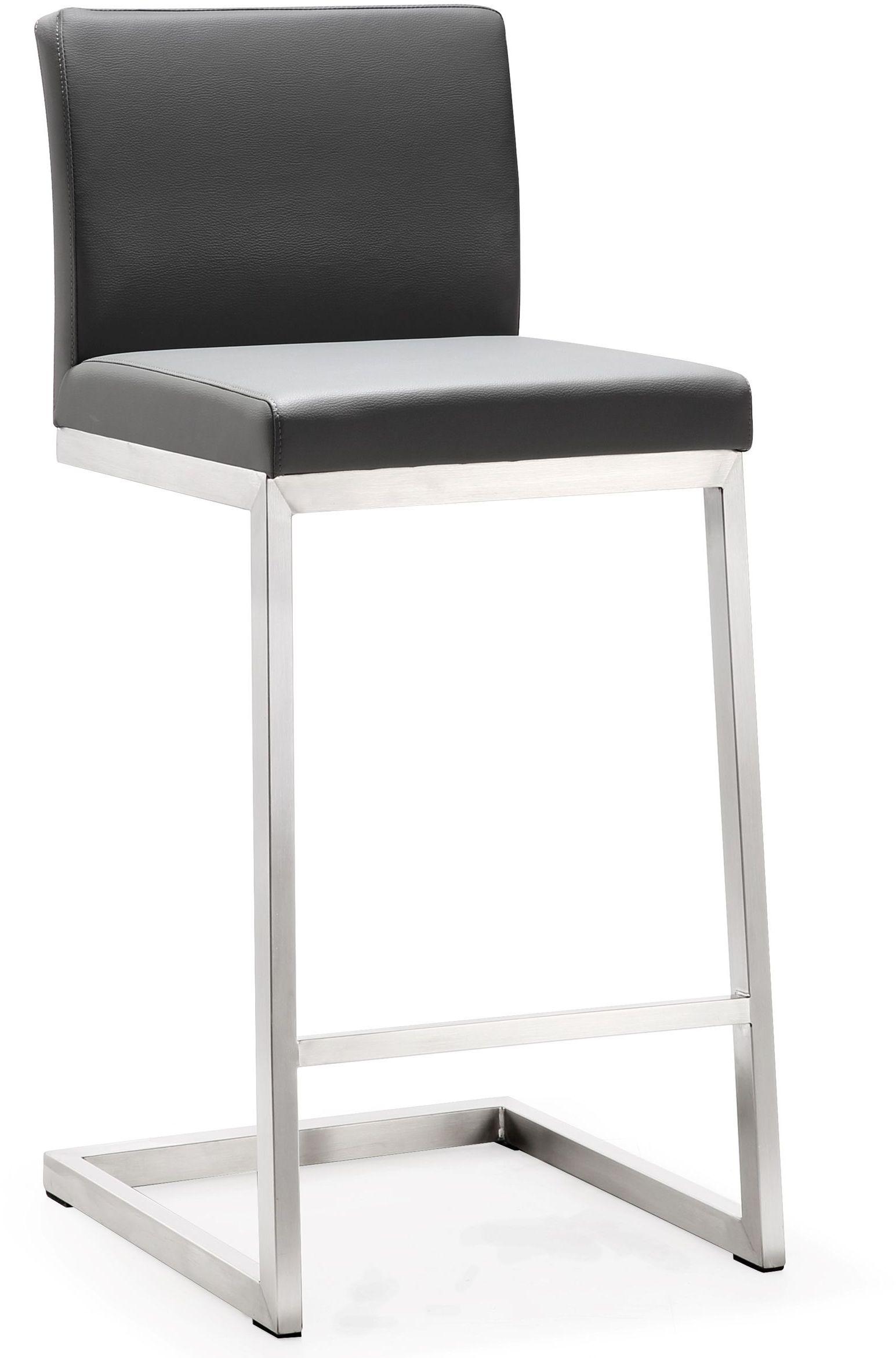 Parma Grey Stainless Steel Counter Stool - Set of 2 - UK