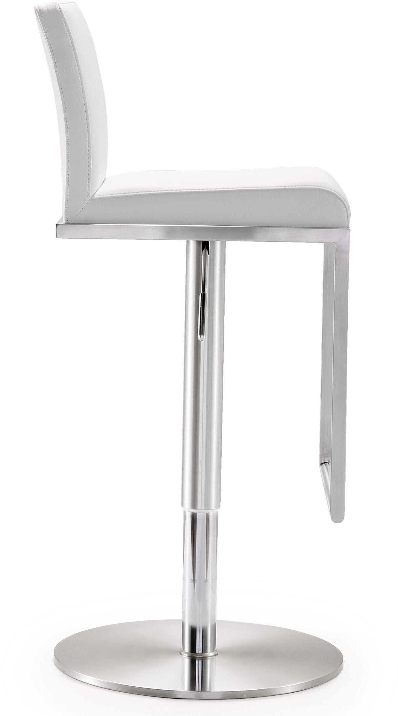 Amalfi White Performance Vegan Leather Adjustable Stool