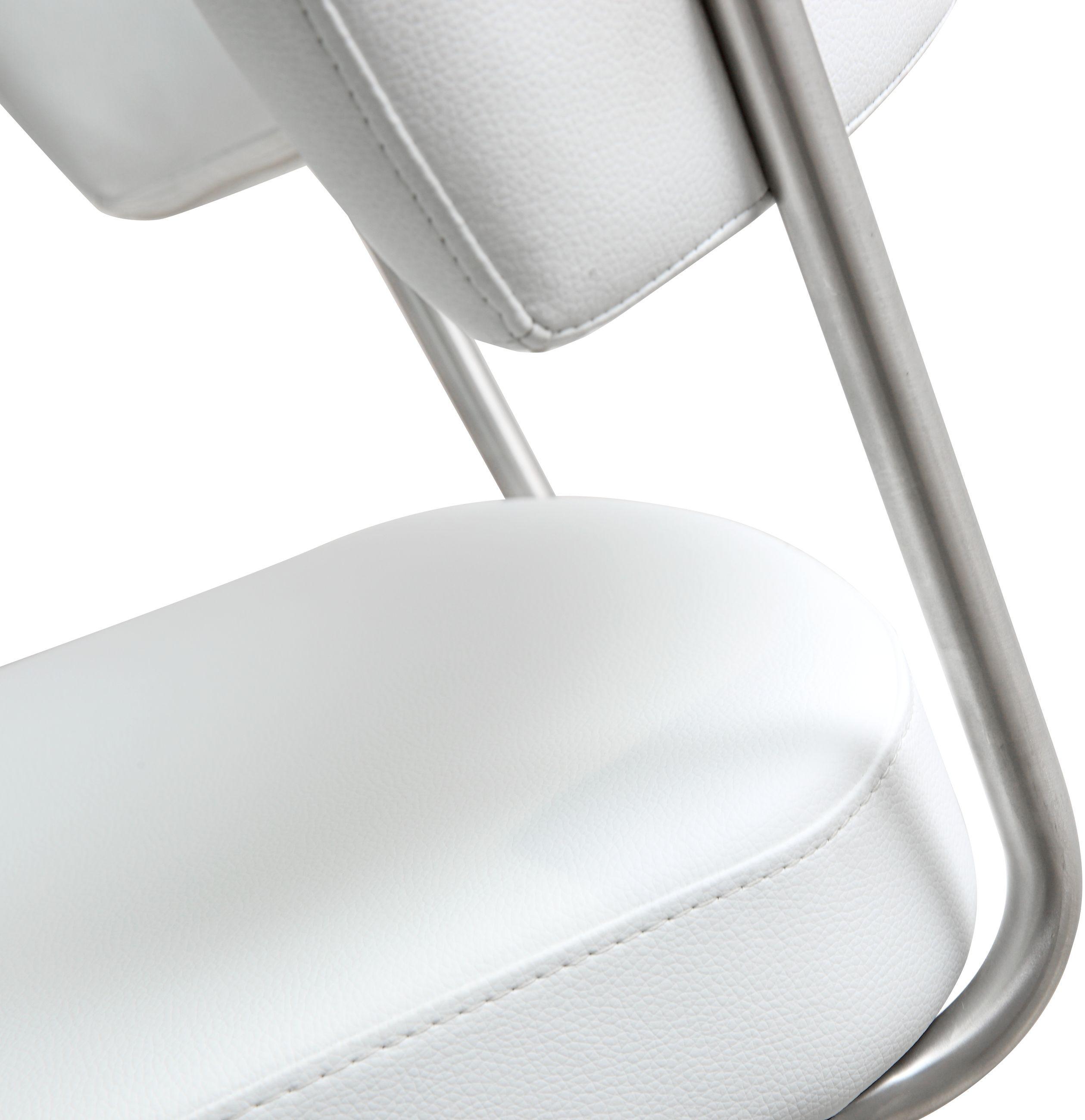 Cosmo White Stainless Steel Barstool - UK