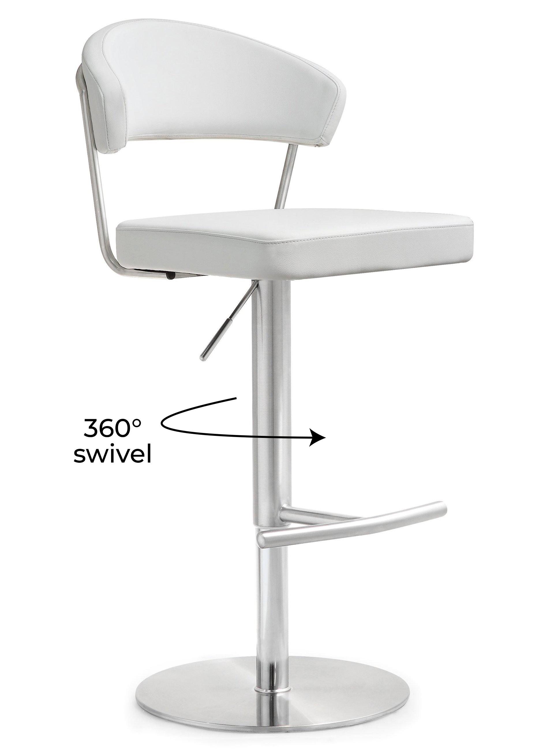 Cosmo White Stainless Steel Barstool - UK