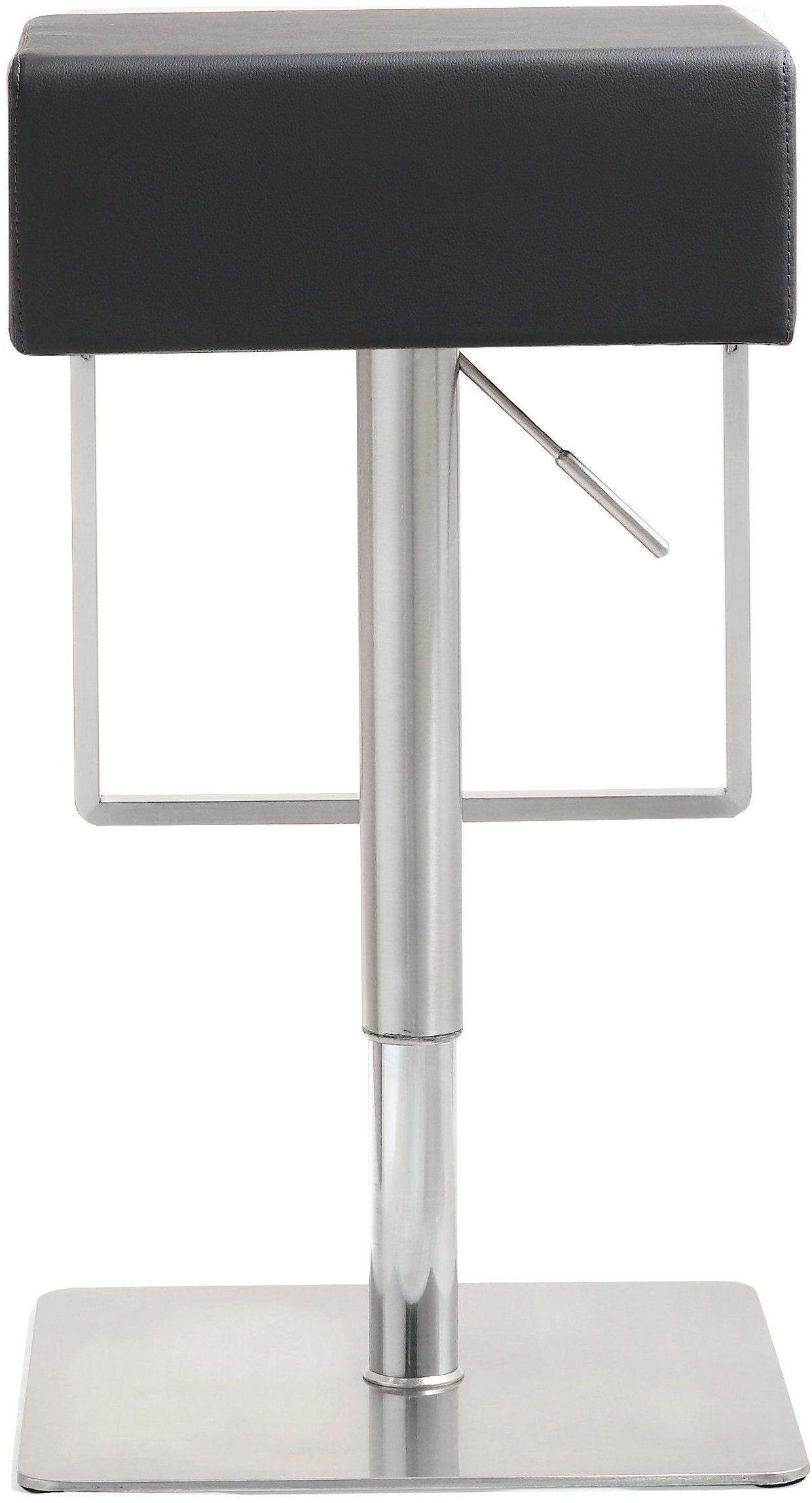 Seville Black Performance Vegan Leather and Stainless Steel Adjustable Barstool