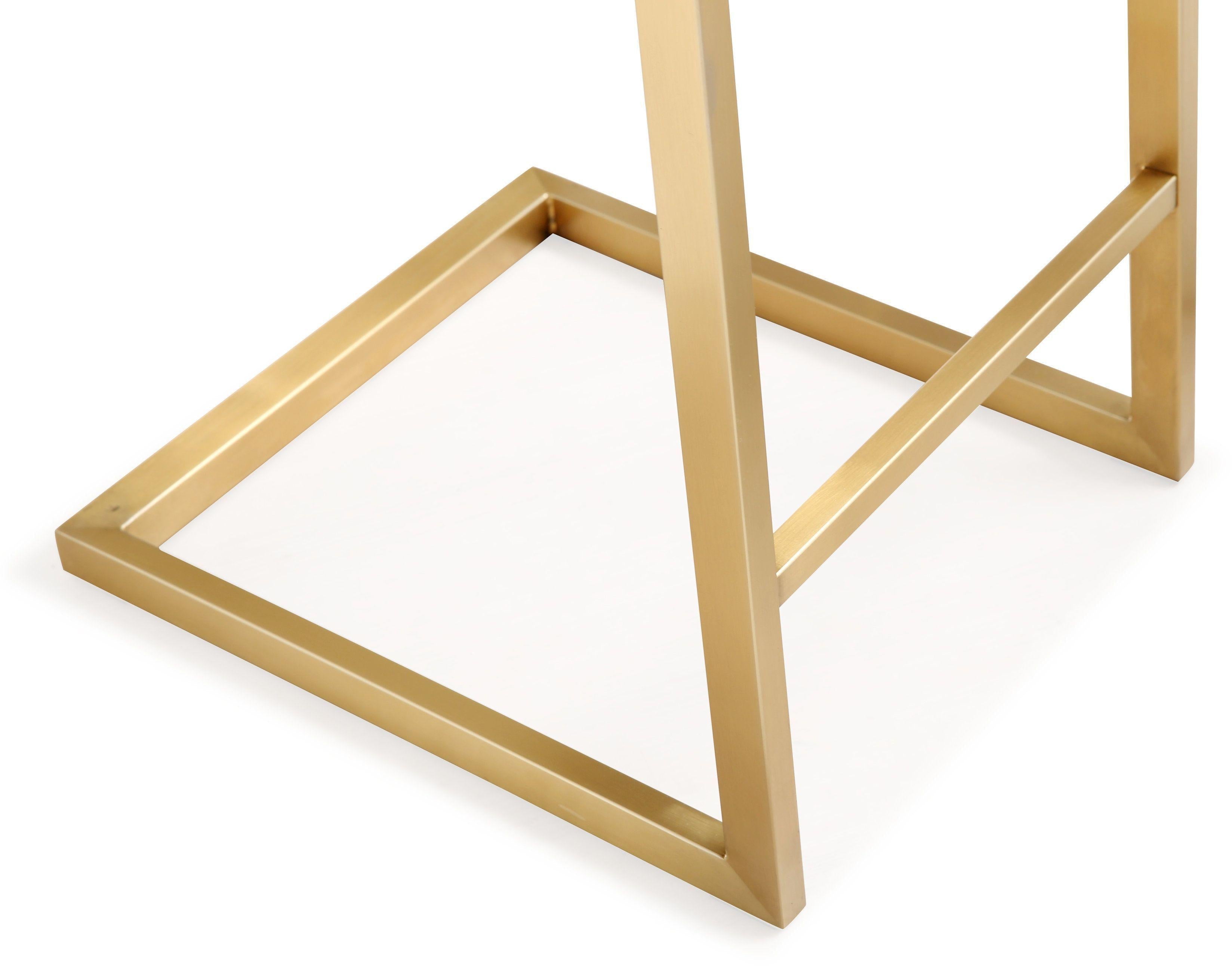 Parma White Gold Steel Counter Stool - Set of 2 - UK