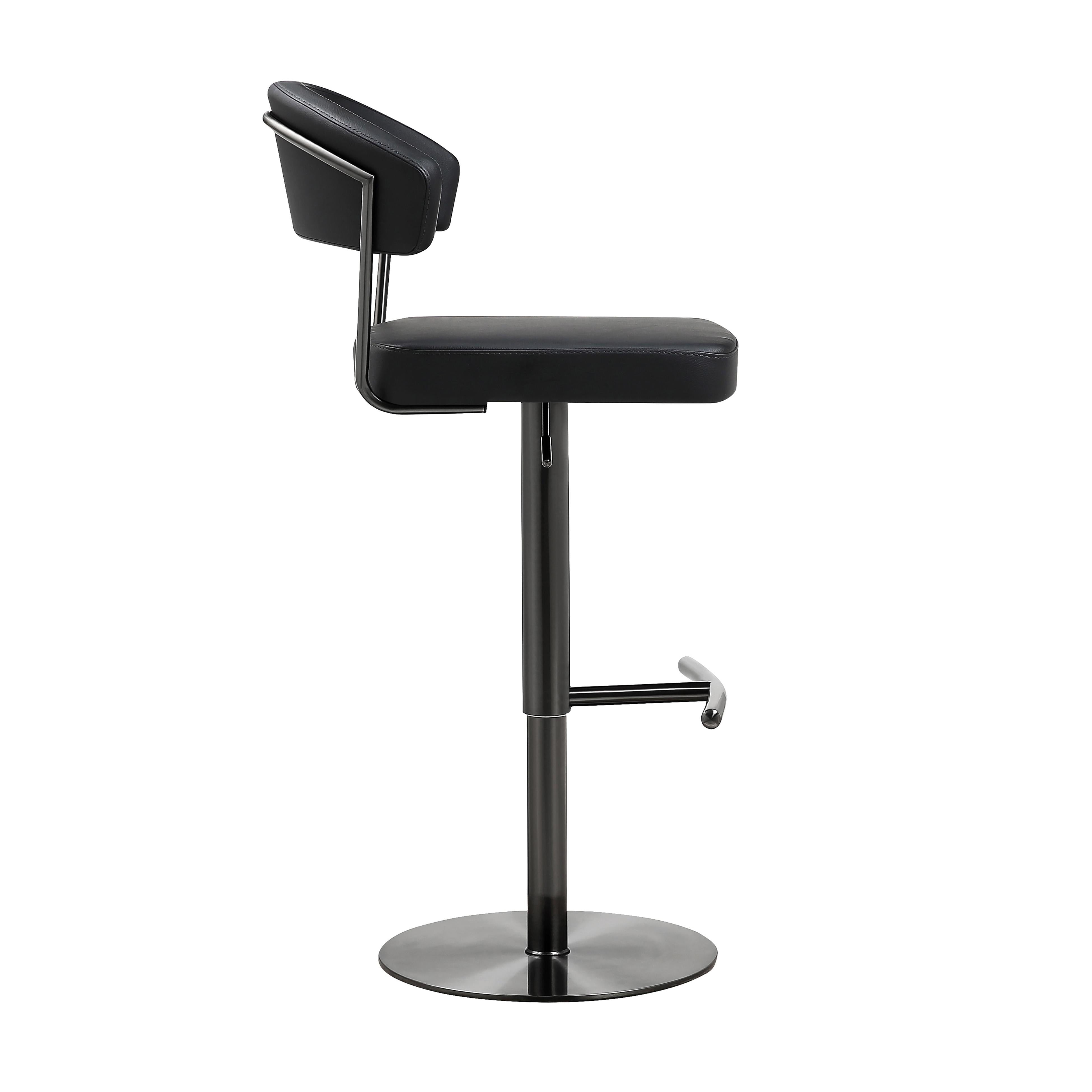 Cosmo Black Performance Vegan Leather on Black Steel Barstool - UK