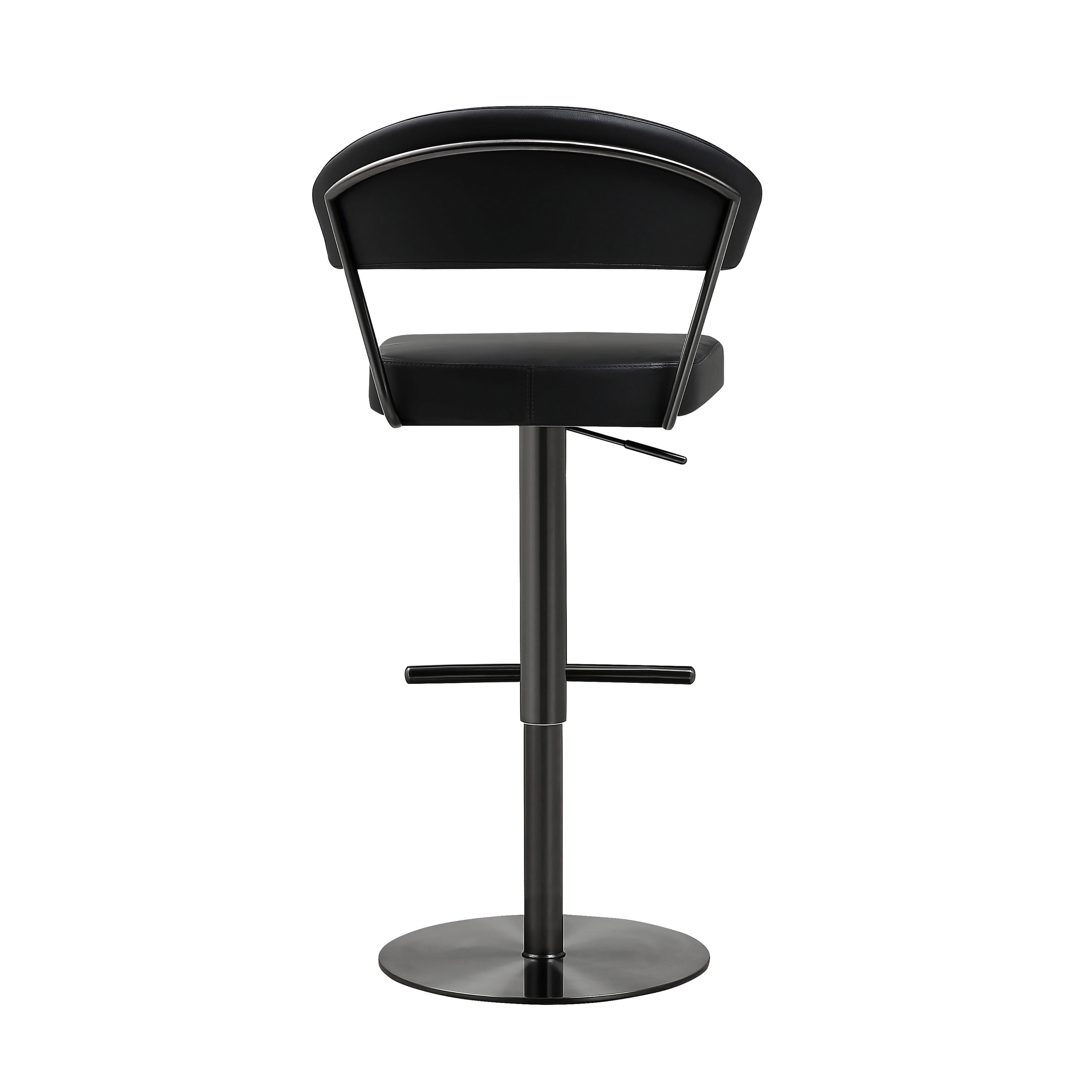 Cosmo Black Performance Vegan Leather on Black Steel Barstool - UK