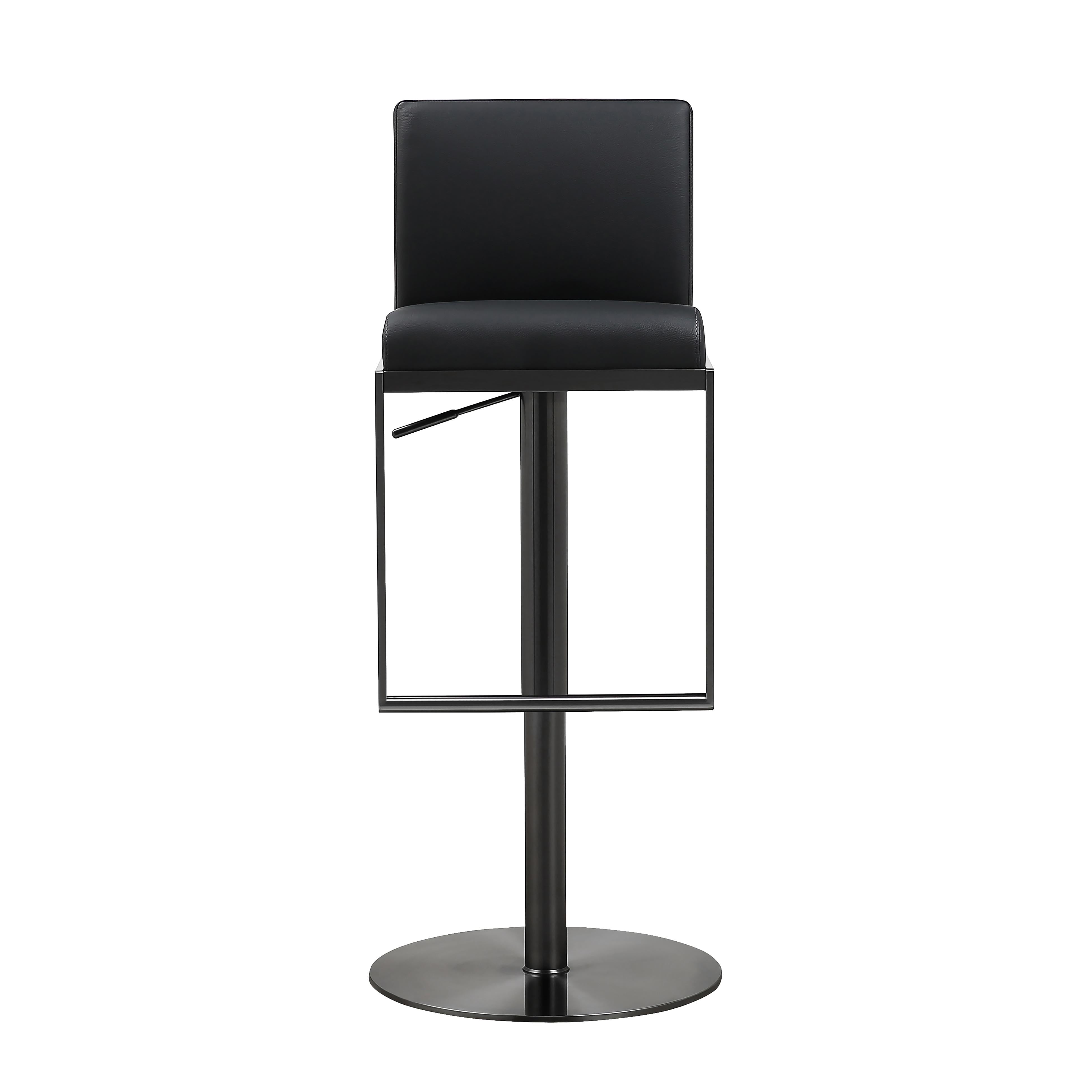 Amalfi Black Performance Vegan Leather on Black Stool - UK