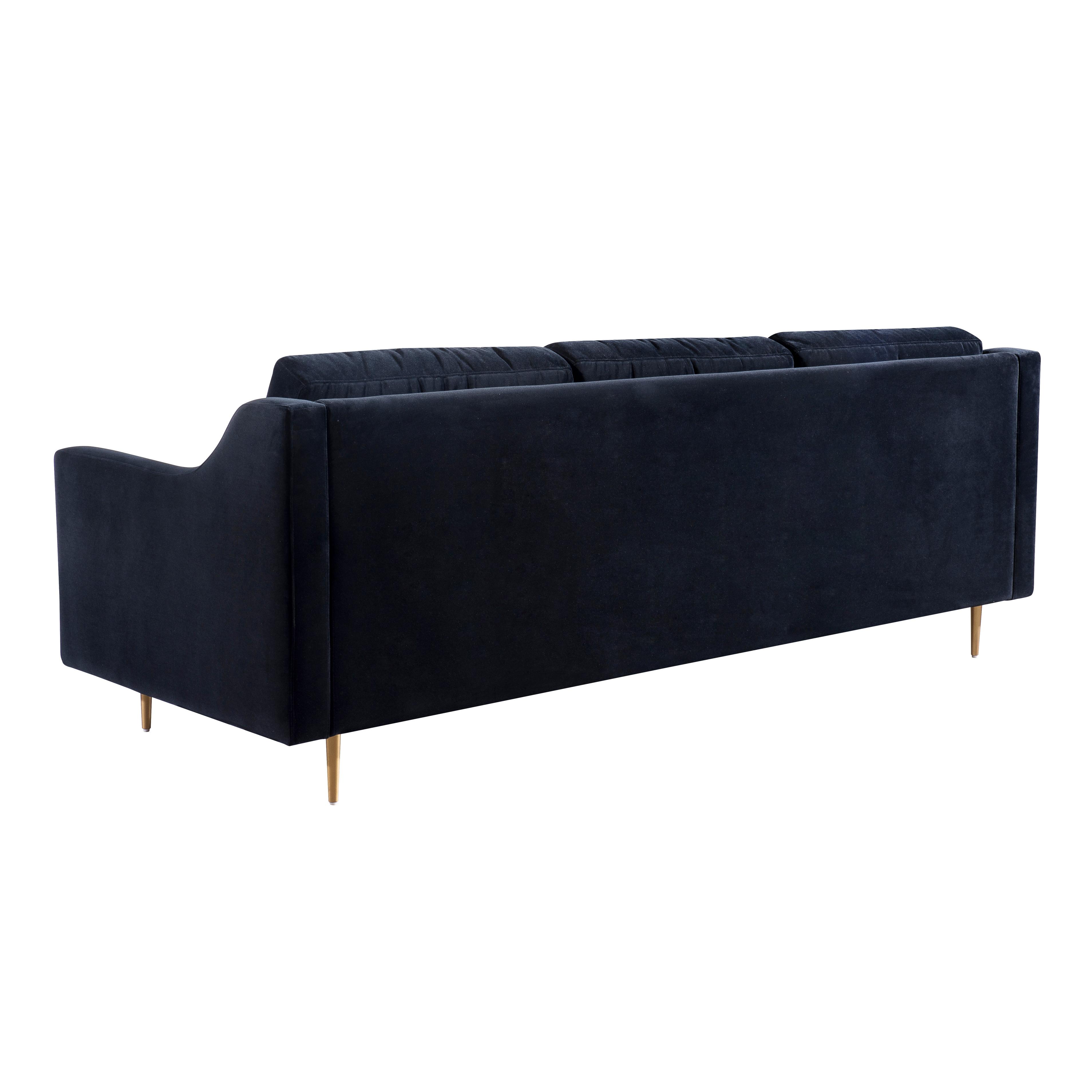 Milan Black Velvet Sofa