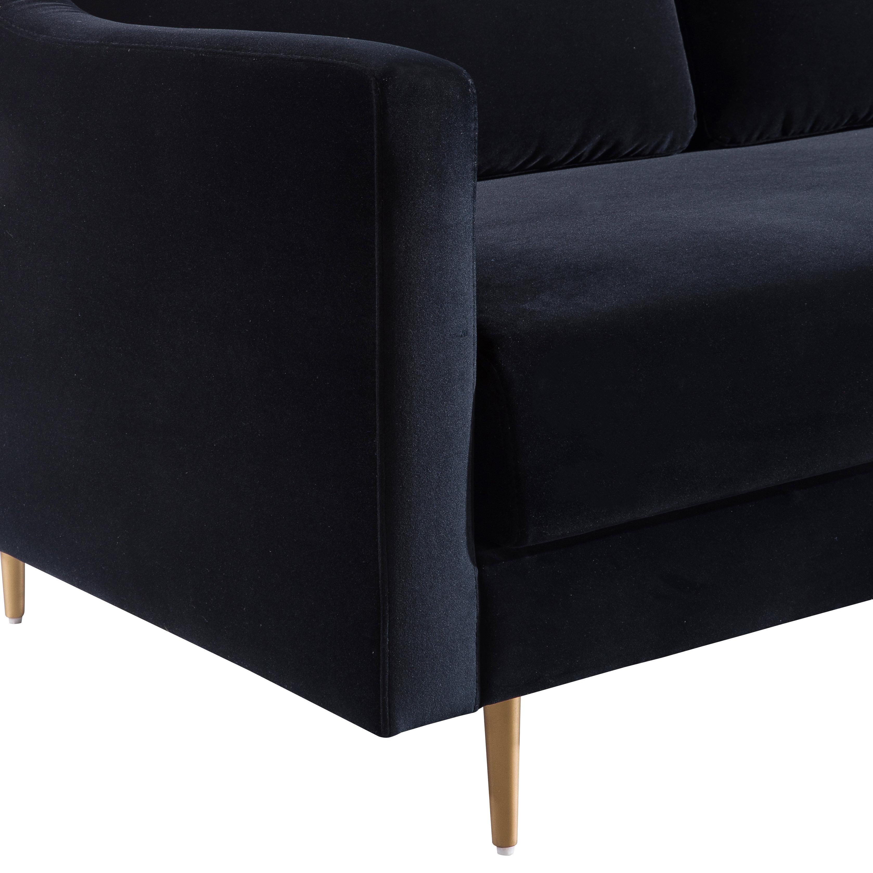 Milan Black Velvet Sofa