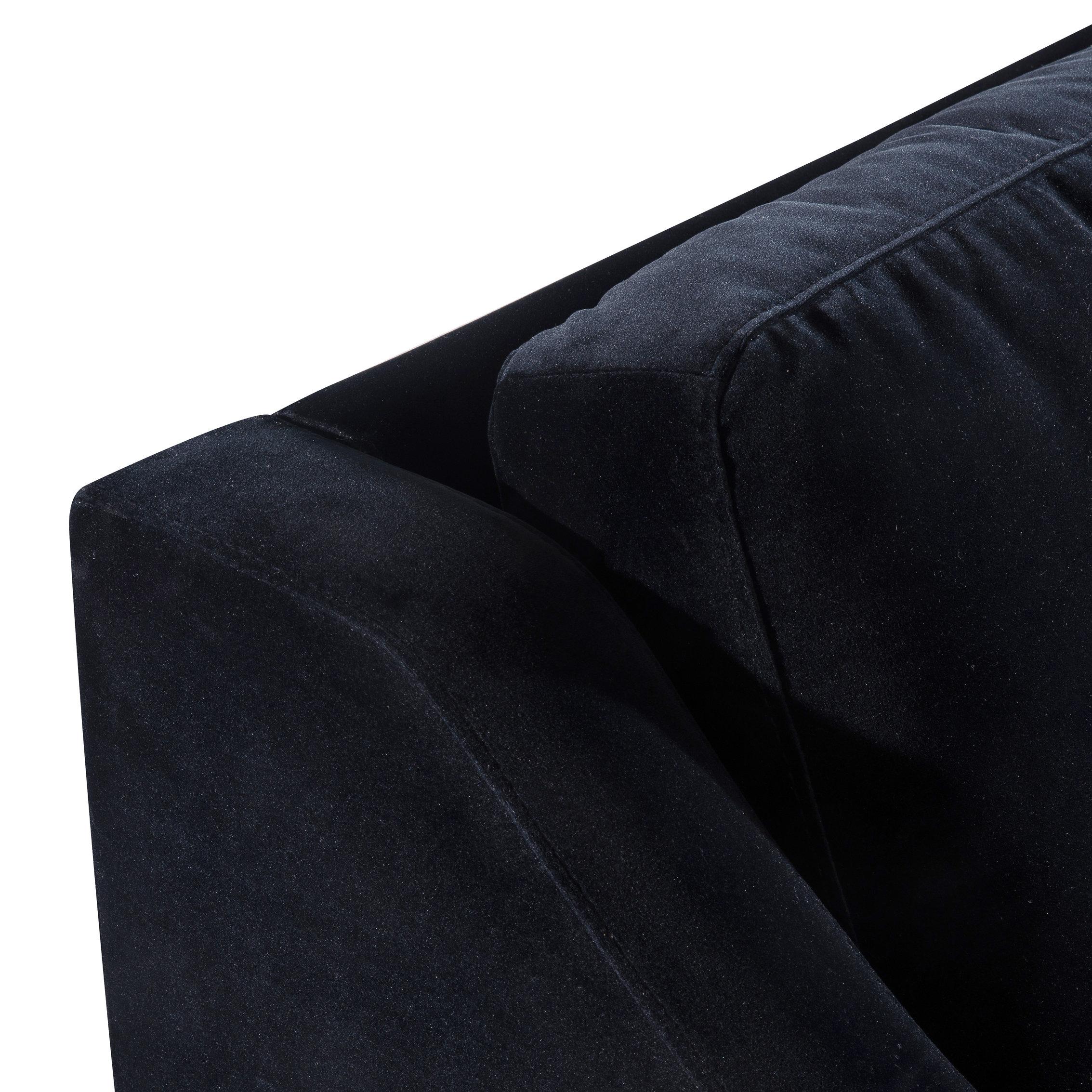 Milan Black Velvet Sofa
