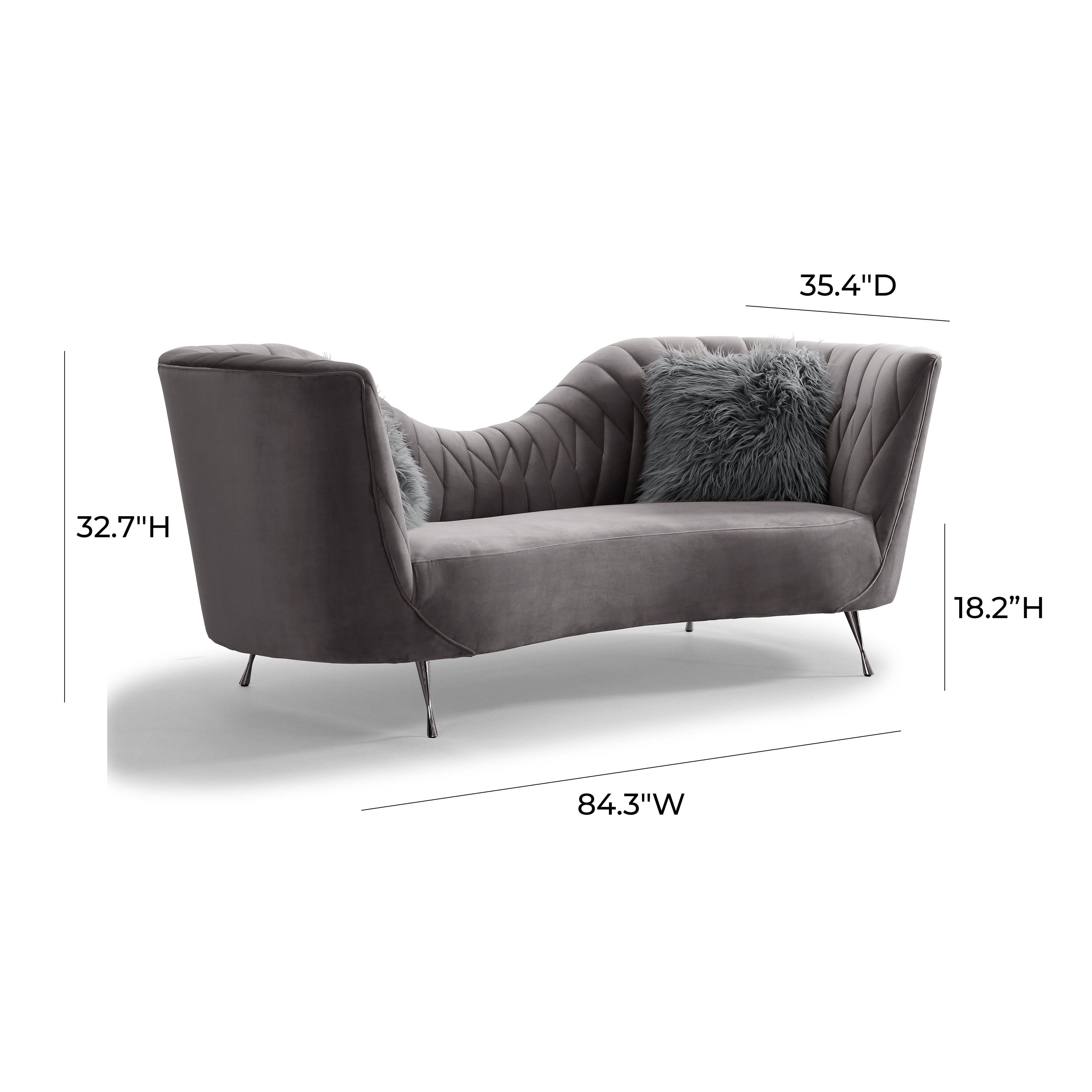 Eva Grey Velvet Sofa