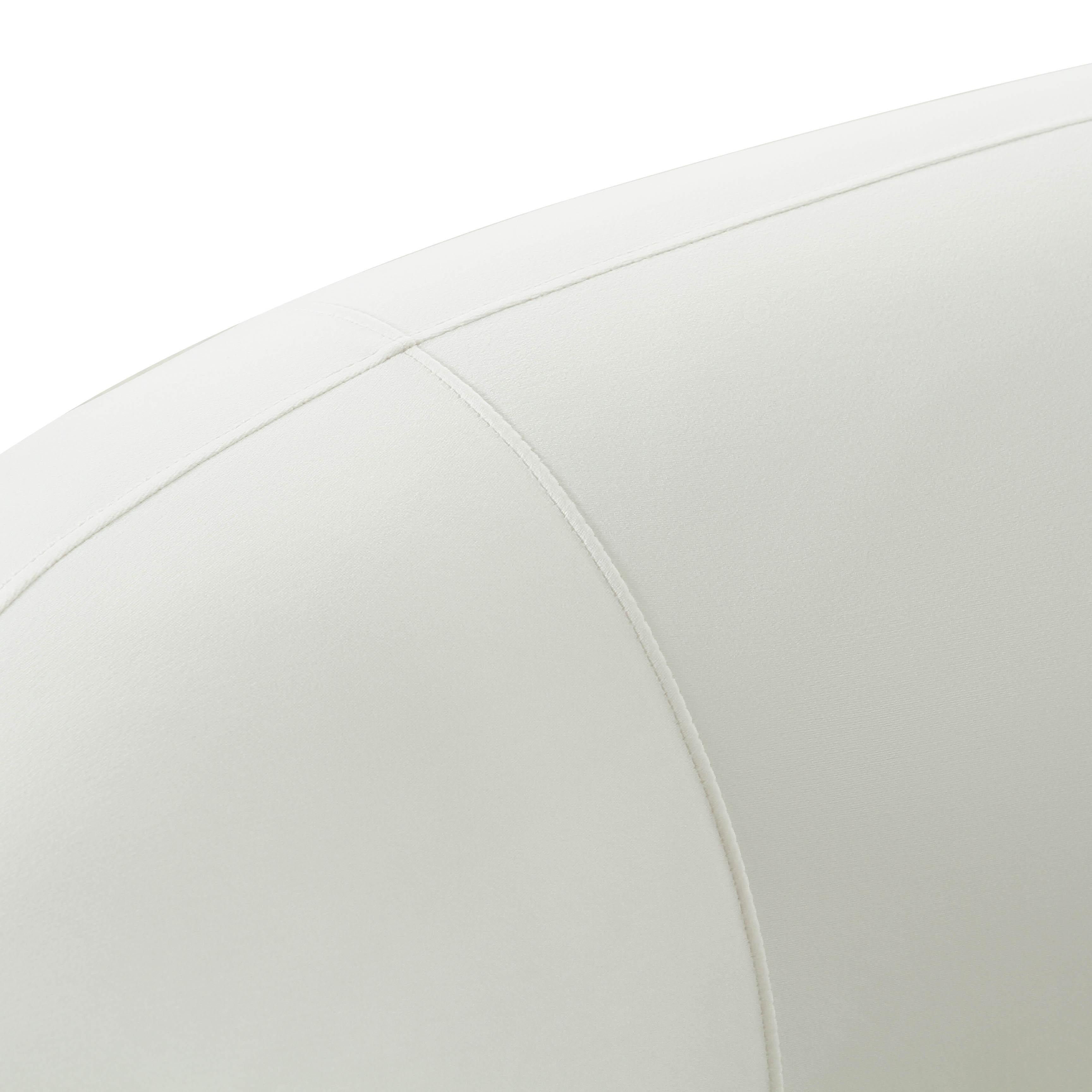 Kendall Cream Velvet 120 Inch Sofa