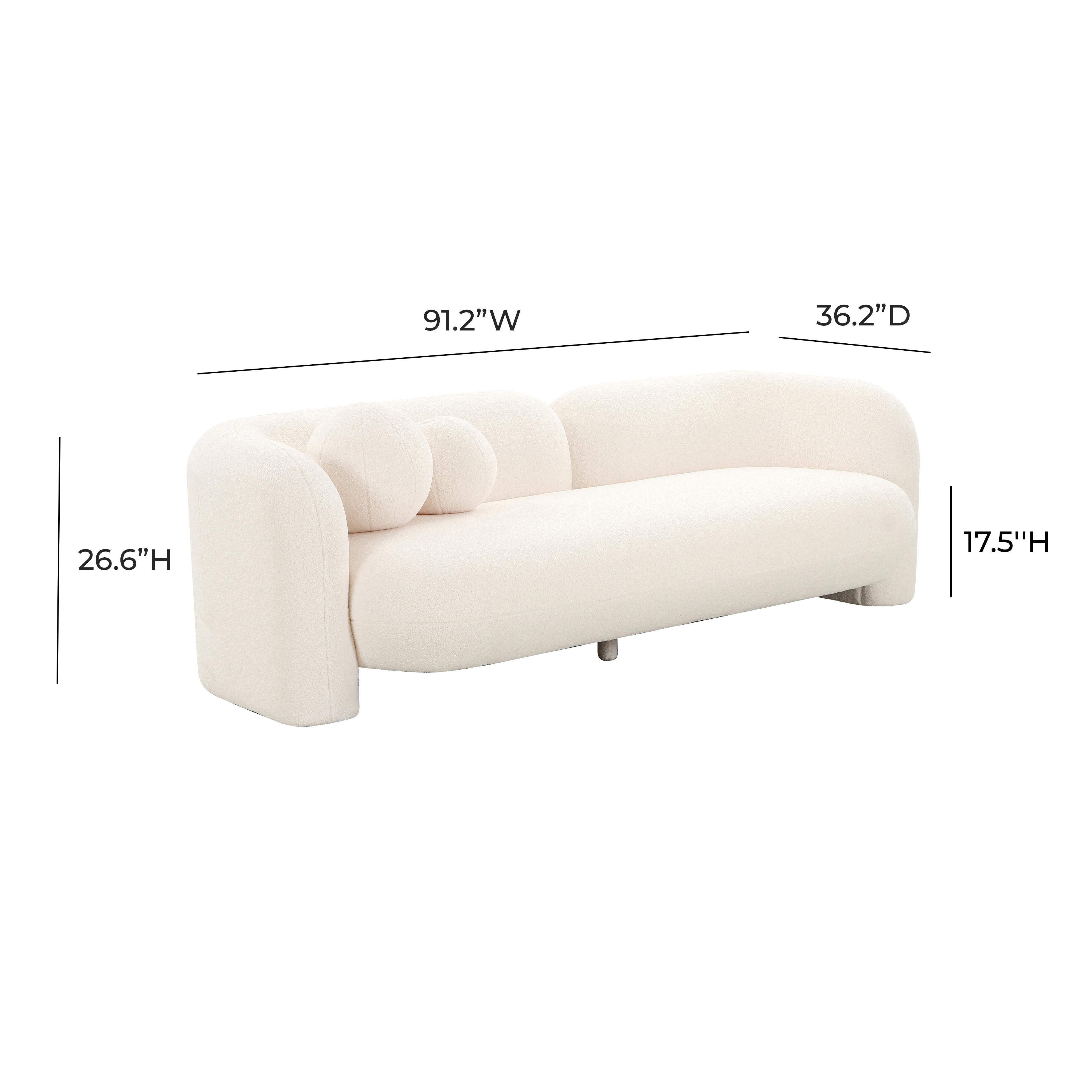 Amelie Cream Faux Fur Sofa - UK