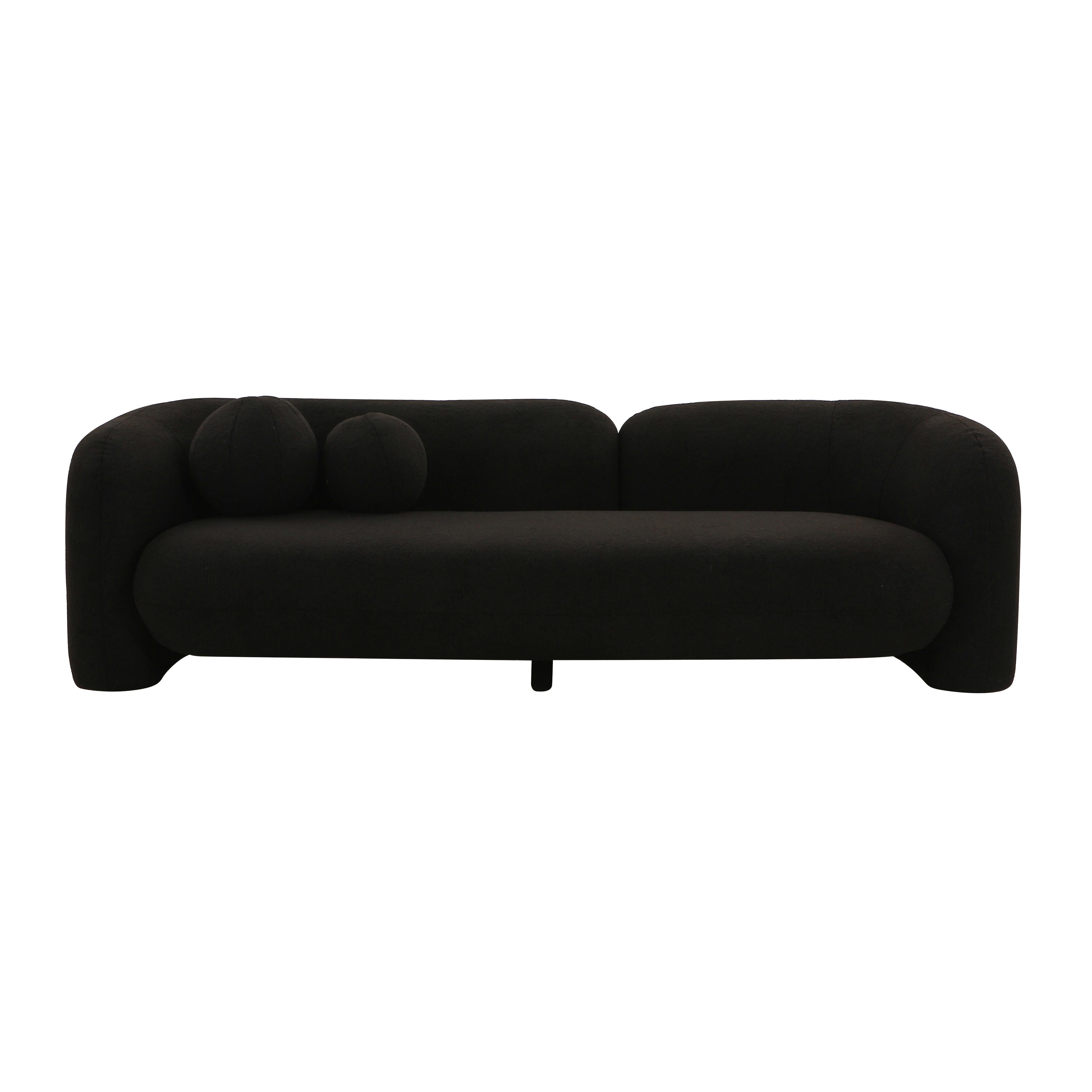 Amelie Black Faux Fur Sofa - UK