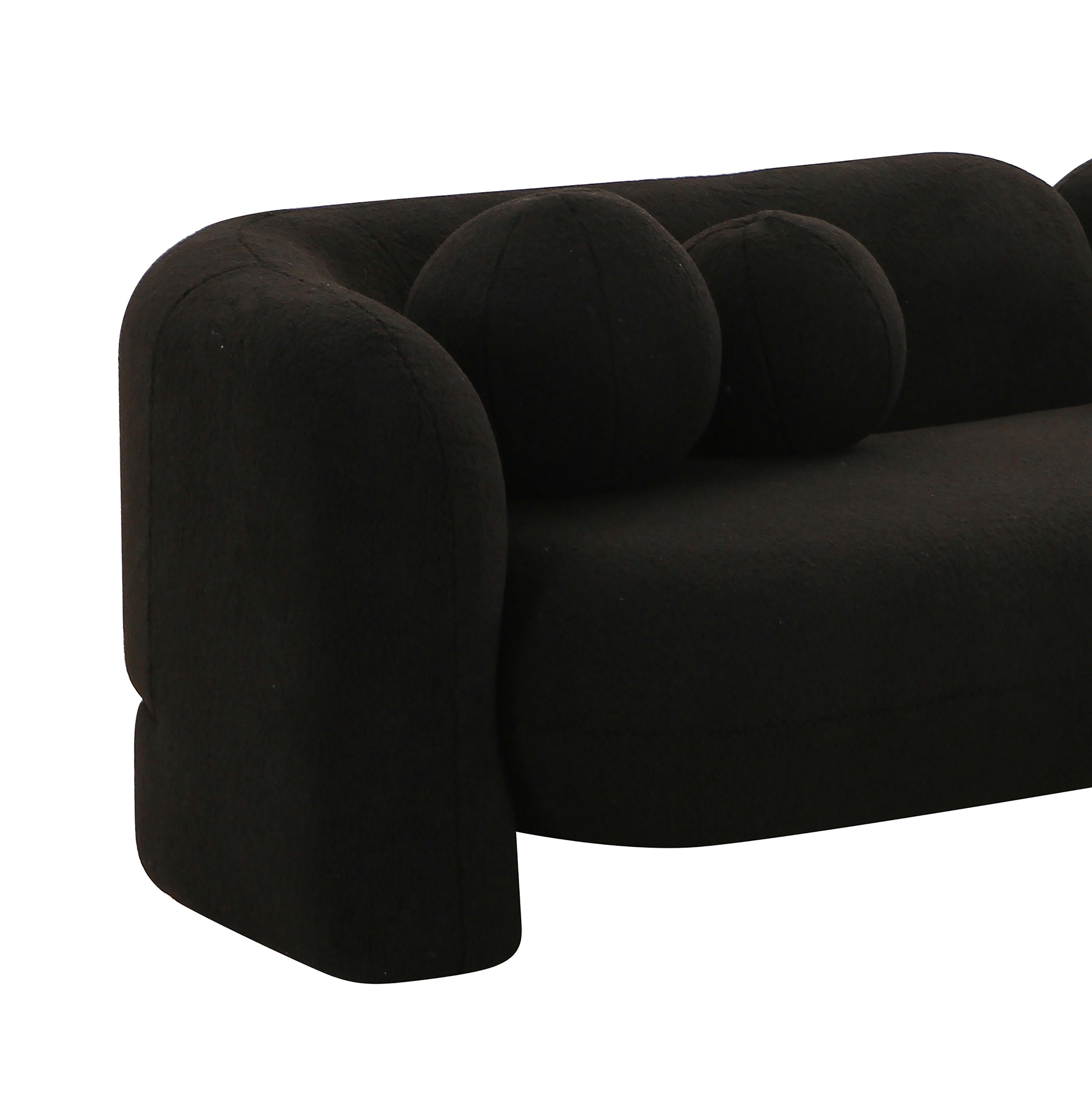 Amelie Black Faux Fur Sofa - UK