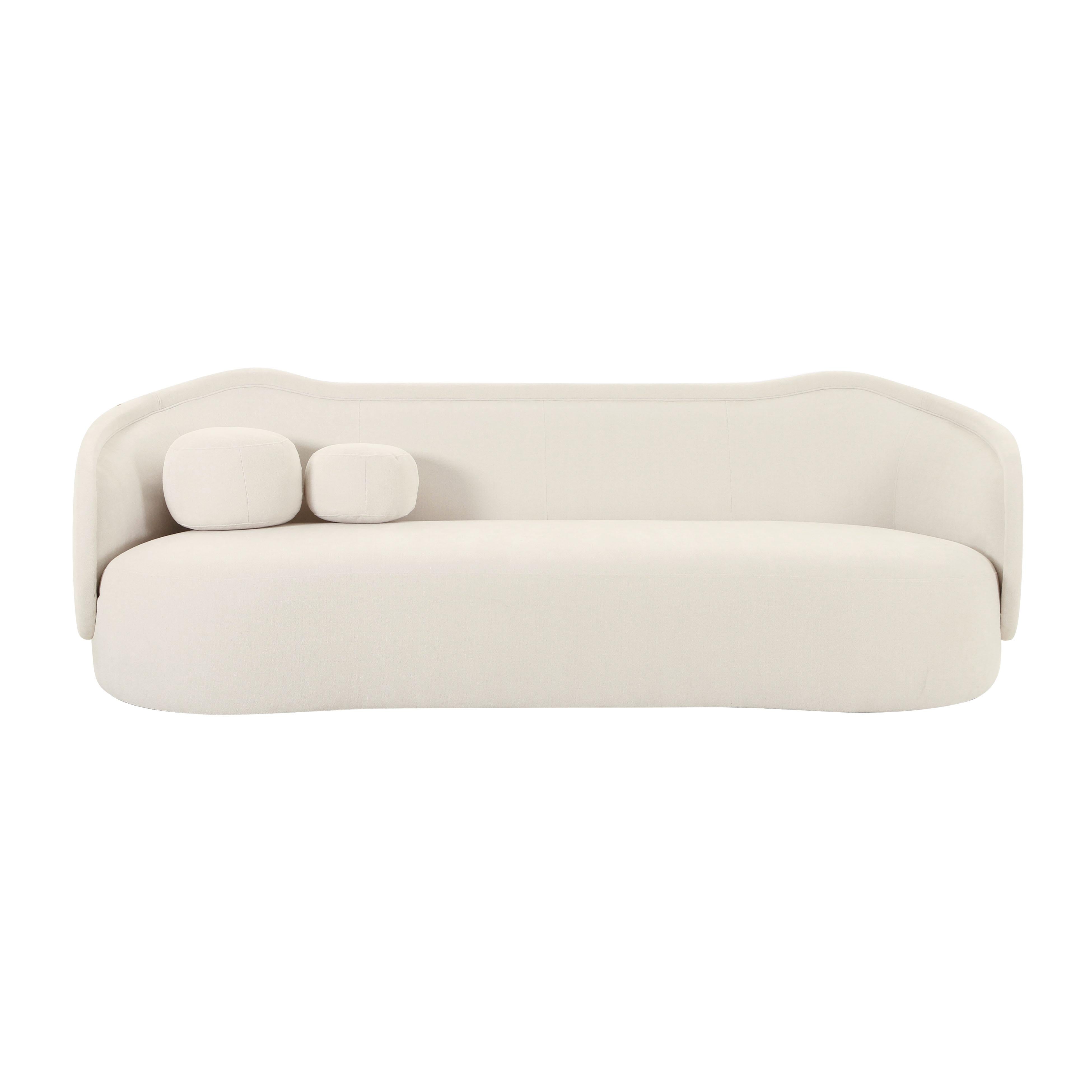 Circe Cream Textured Velvet Sofa