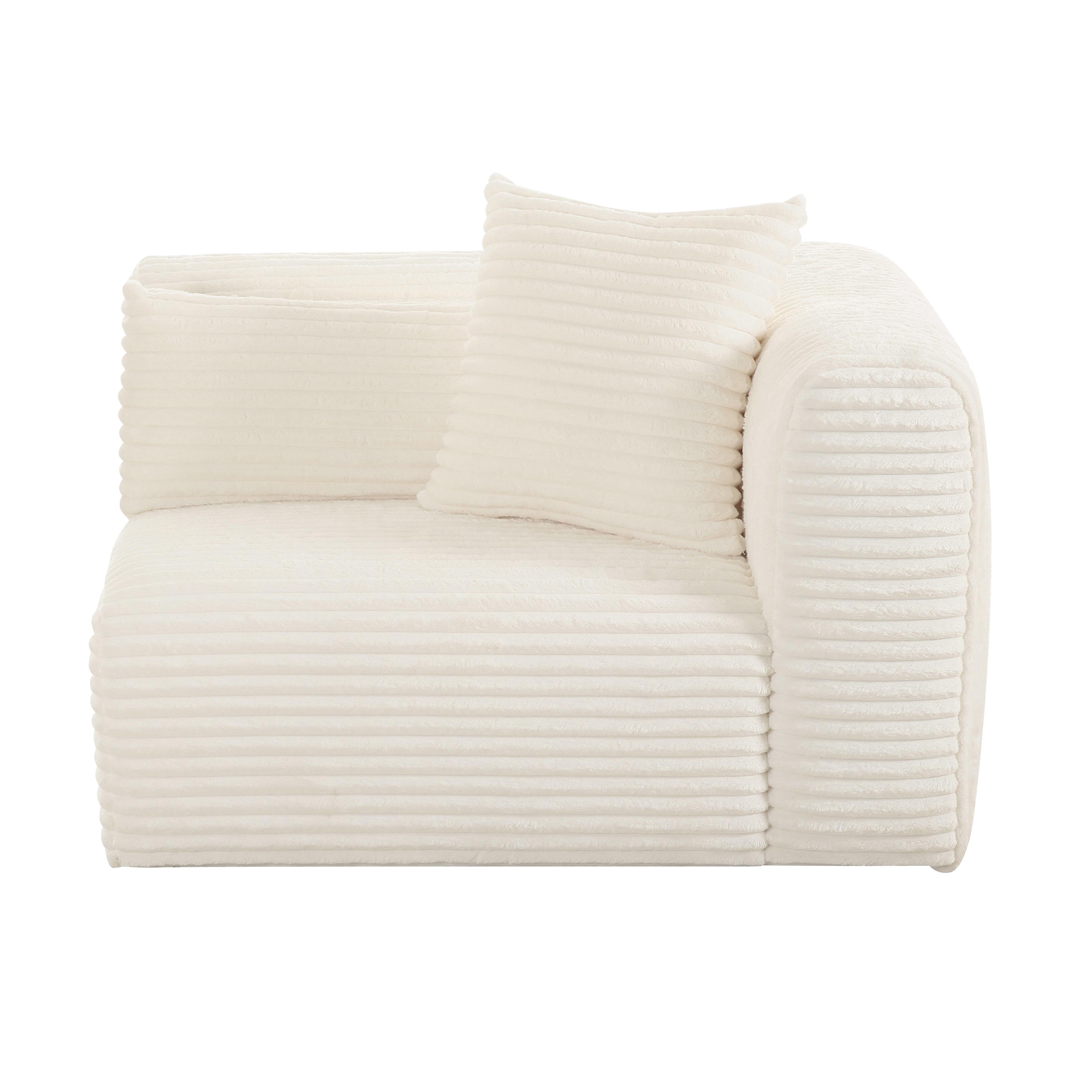Tarra Fluffy Oversized Cream Corduroy Modular RAF Corner Chair - UK