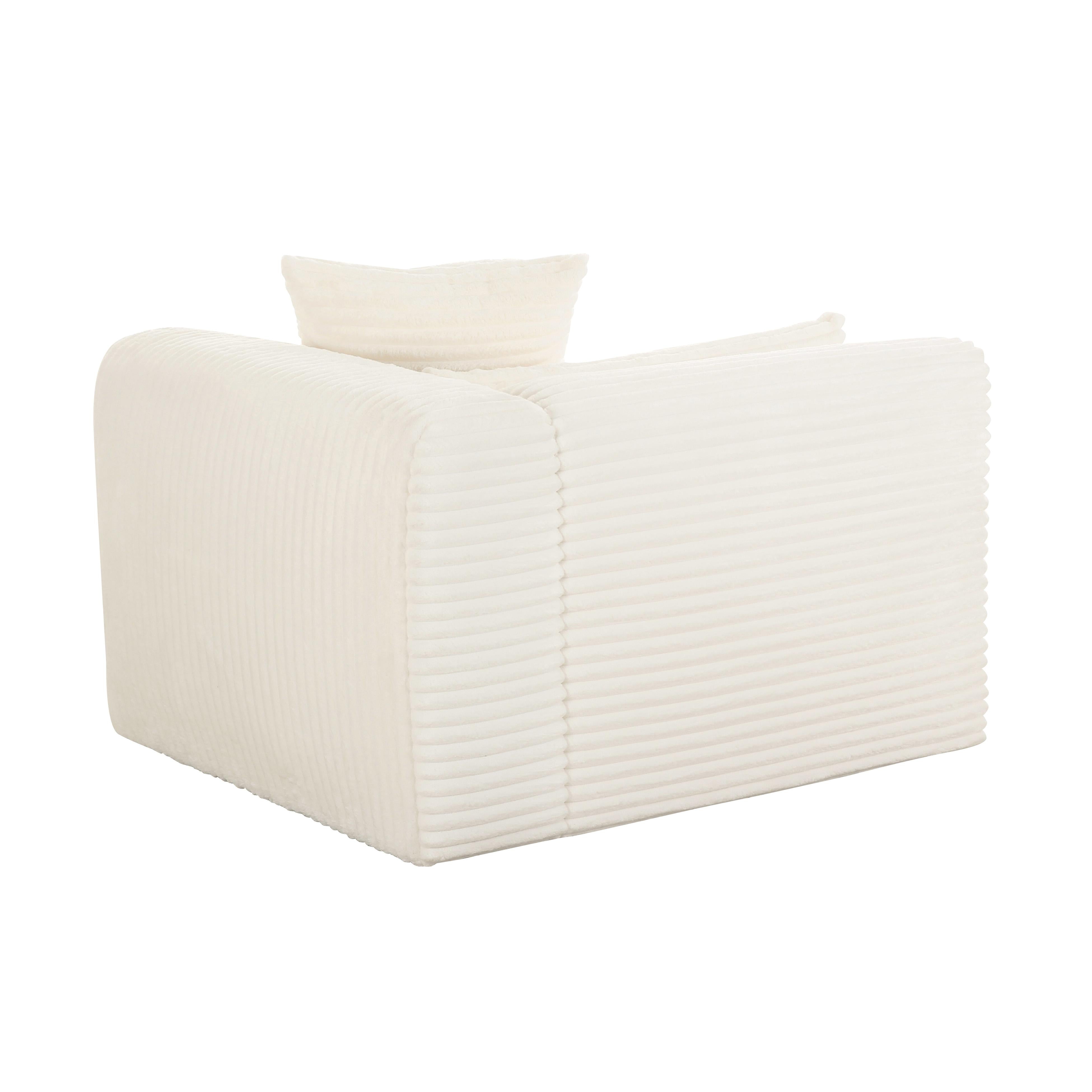 Tarra Fluffy Oversized Cream Corduroy Modular RAF Corner Chair - UK