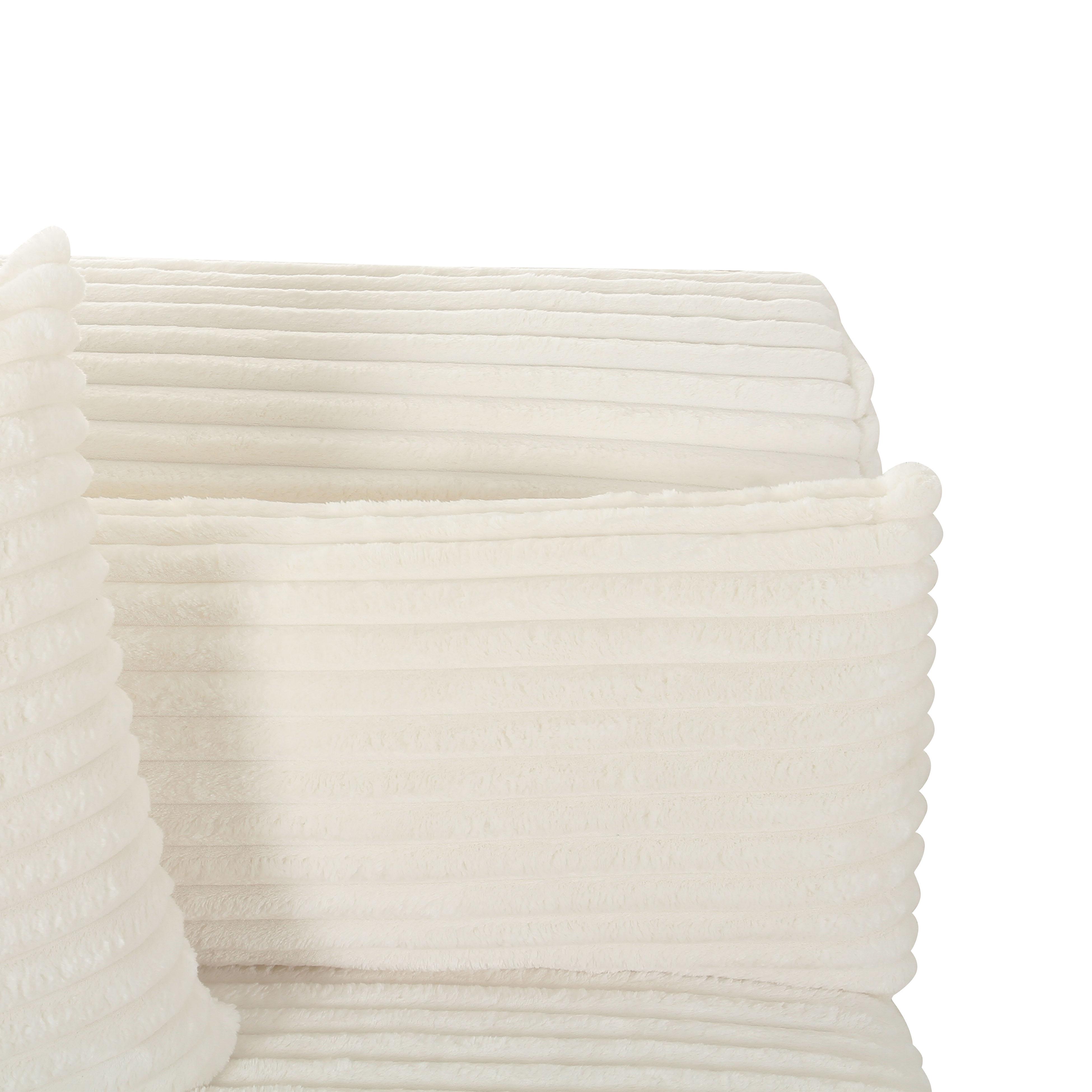 Tarra Fluffy Oversized Cream Corduroy Modular LAF Corner Chair - UK